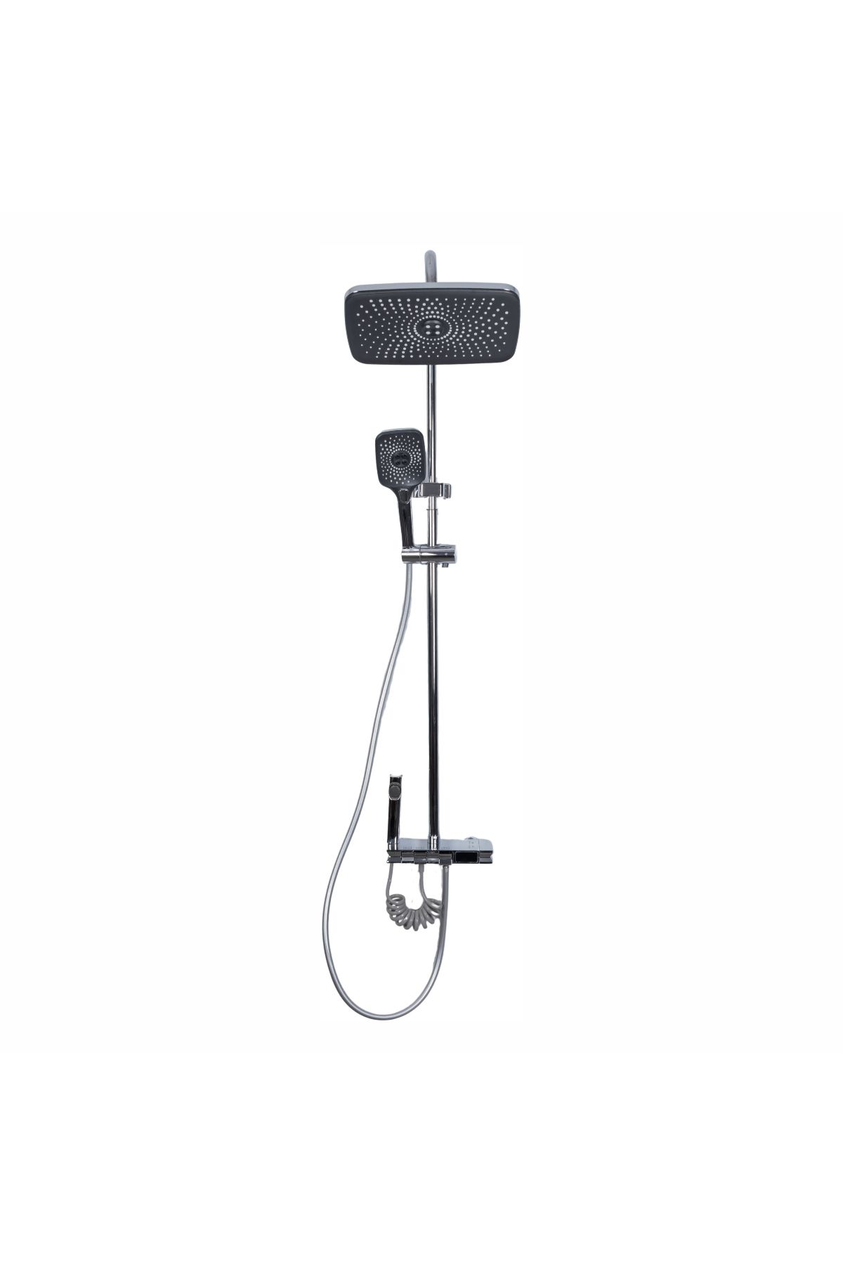 Naimeed Company Coloană De Duș, Cu Cap De Duș Fix Și Mobil, D6161, 4 Funcții, Oțel Inoxidabil, Argintiu - One Size