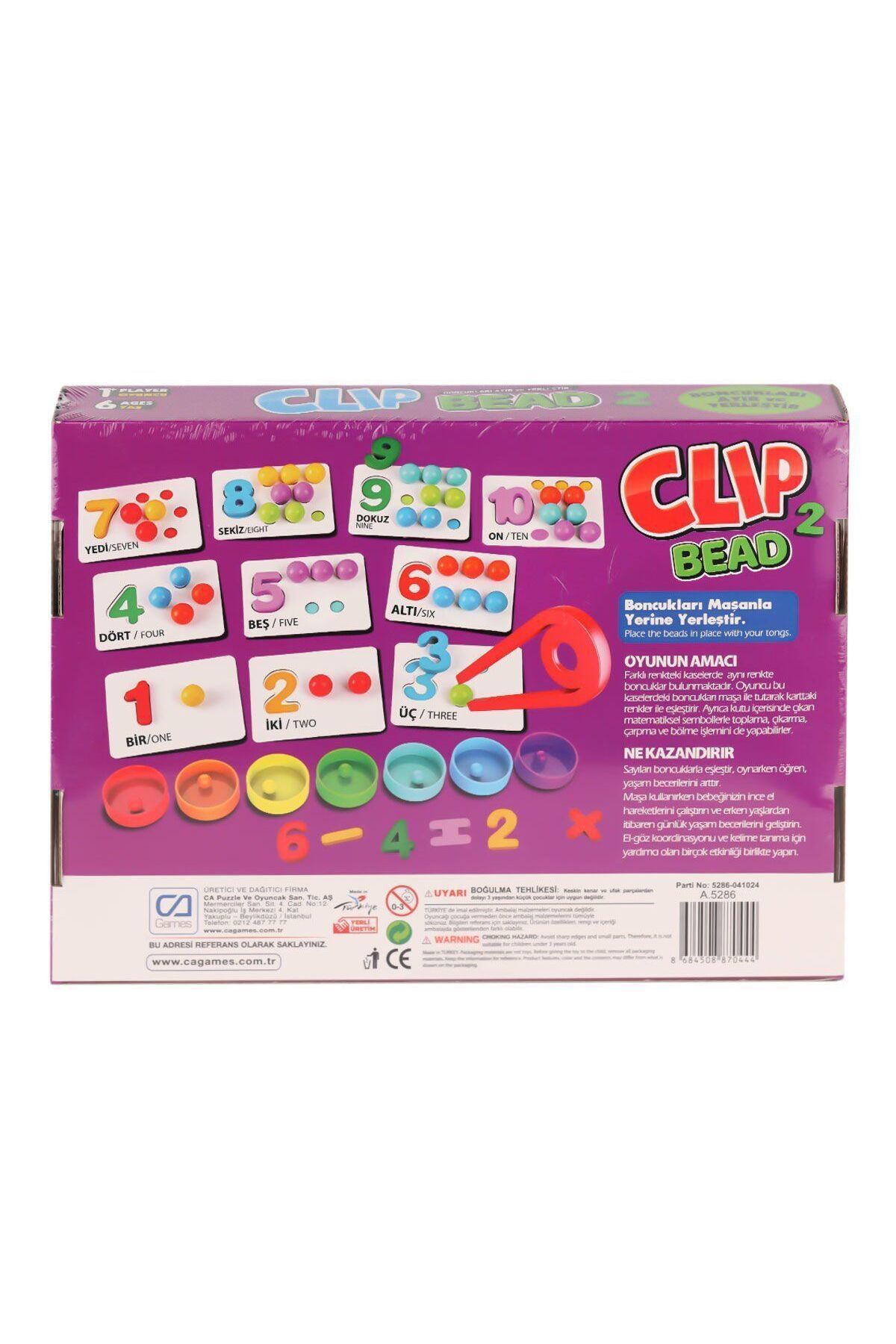 Aymir Ticaret CAPLS-5286 Clip Bead Kutu Oyunu -CA Games