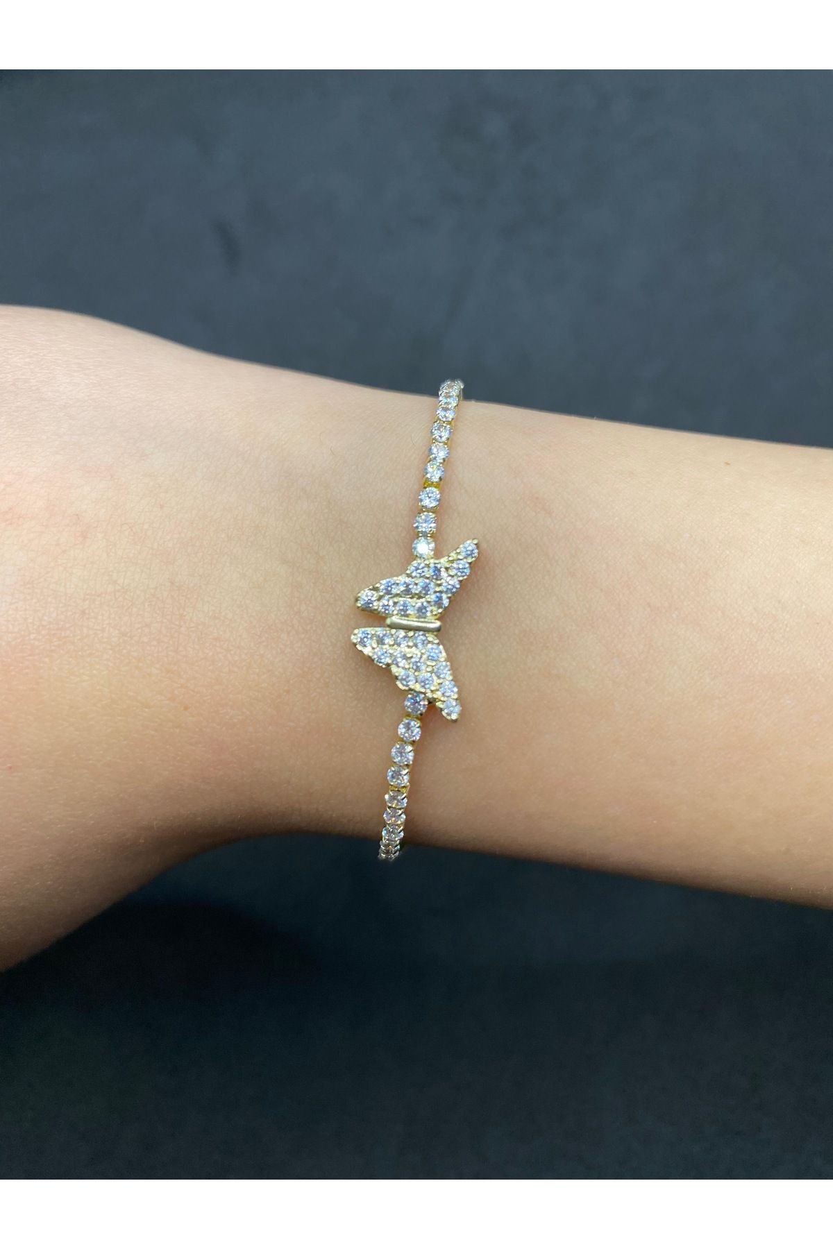 Jiji Jewelery Kelebek Altın Renk Su Yolu Paslanmaz ÇeliK Bileklik