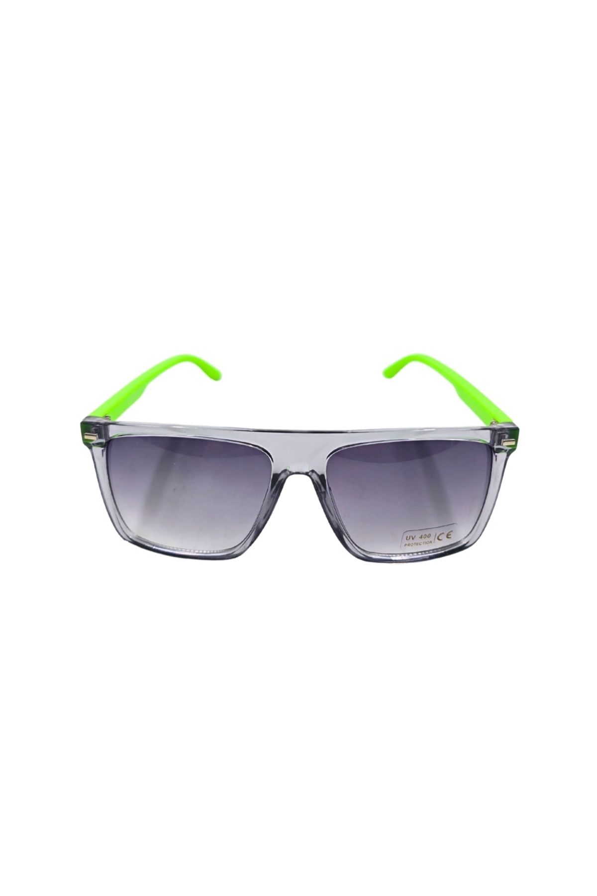 Aristo Ochelari De Soare, Bărbați, Aristo, Ramă Transparentă, Brațe Verde Neon, Lentile Gri Degradat, Protecție Uv 400 Masculin - One Size