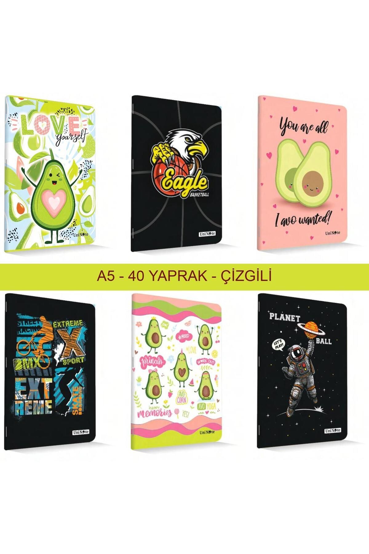 Çınar Uninote A5 40 Yaprak Karton Kapak Dikişli Defter Çizgili