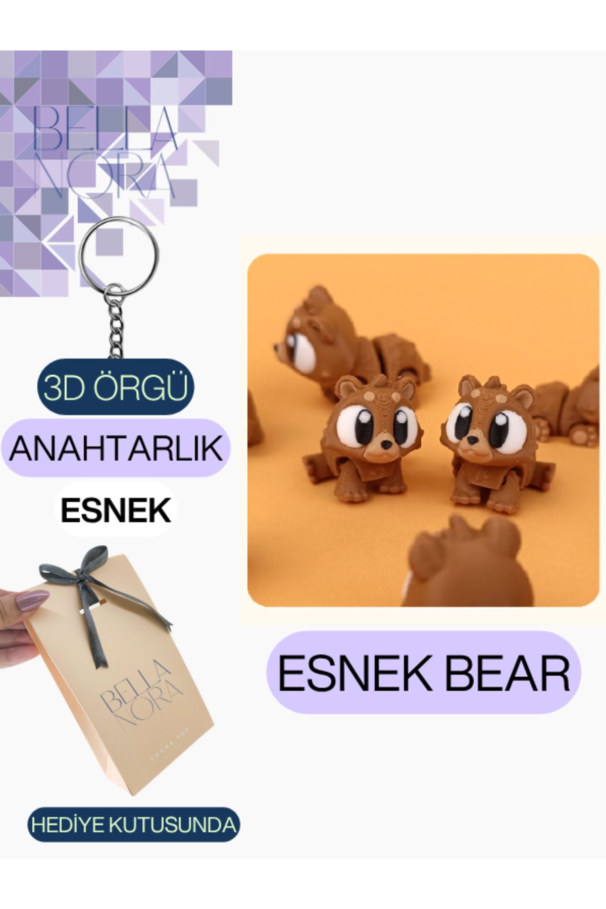 Bellanora Örgü Anahtarlık En Sevilen Animasyon Çizgi Film Hayvan Kahramanları Amigurumi Özel Hediye Kutusunda