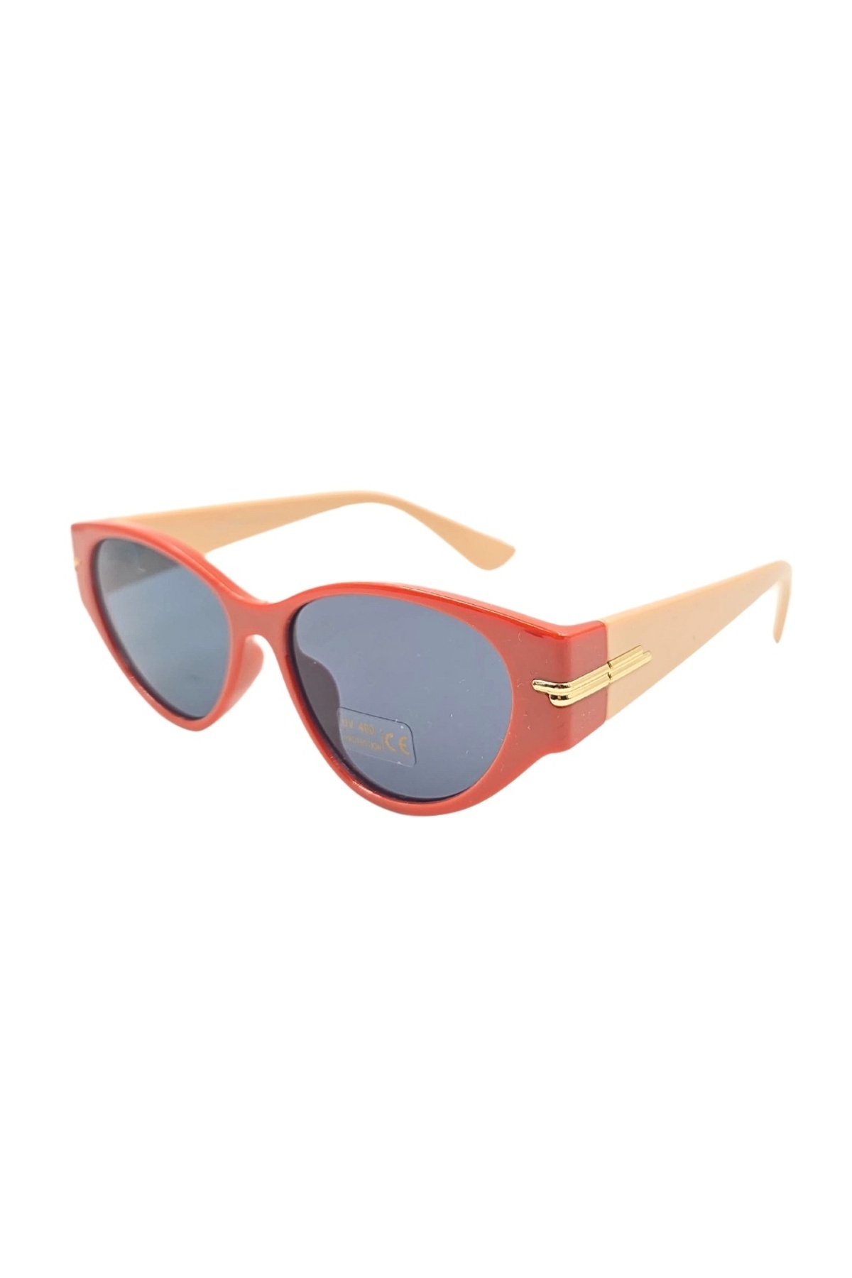Tiara-Ochelari de soare, damă, roșu coral intens, formă de ochi de pisică, protecție UV 400 2