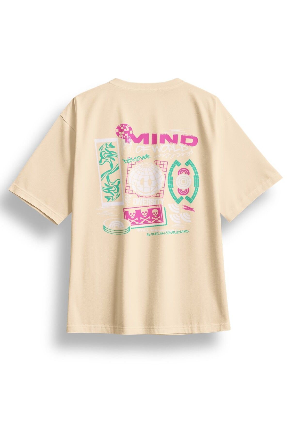 LUMARTA Oversize Mind Of World Baskılı Tshirt