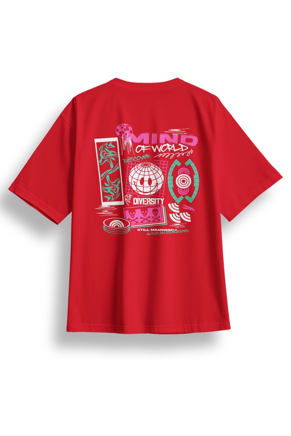 LUMARTA Oversize Mind Of World Baskılı Tshirt