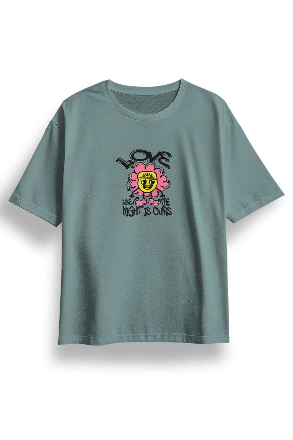 LUMARTA Oversize Like Flower Baskılı Tshirt