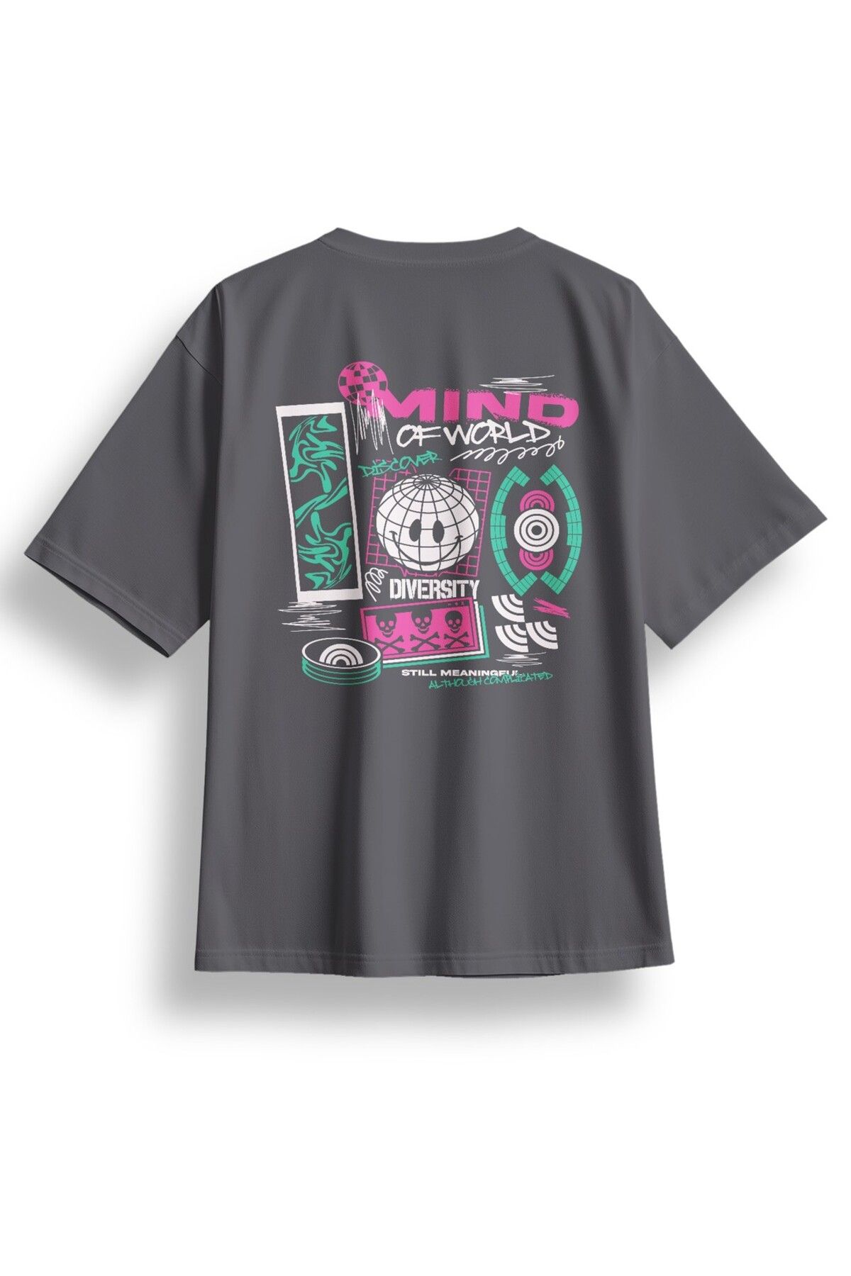 LUMARTA Oversize Mind Of World Baskılı Tshirt