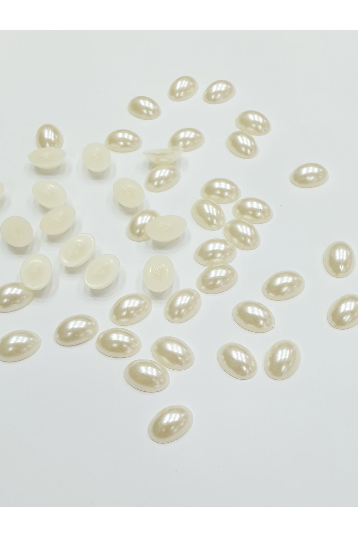 CRYSTALSHOP Yarım Inci - 10*14 Mm Krem Oval (250 Ad)