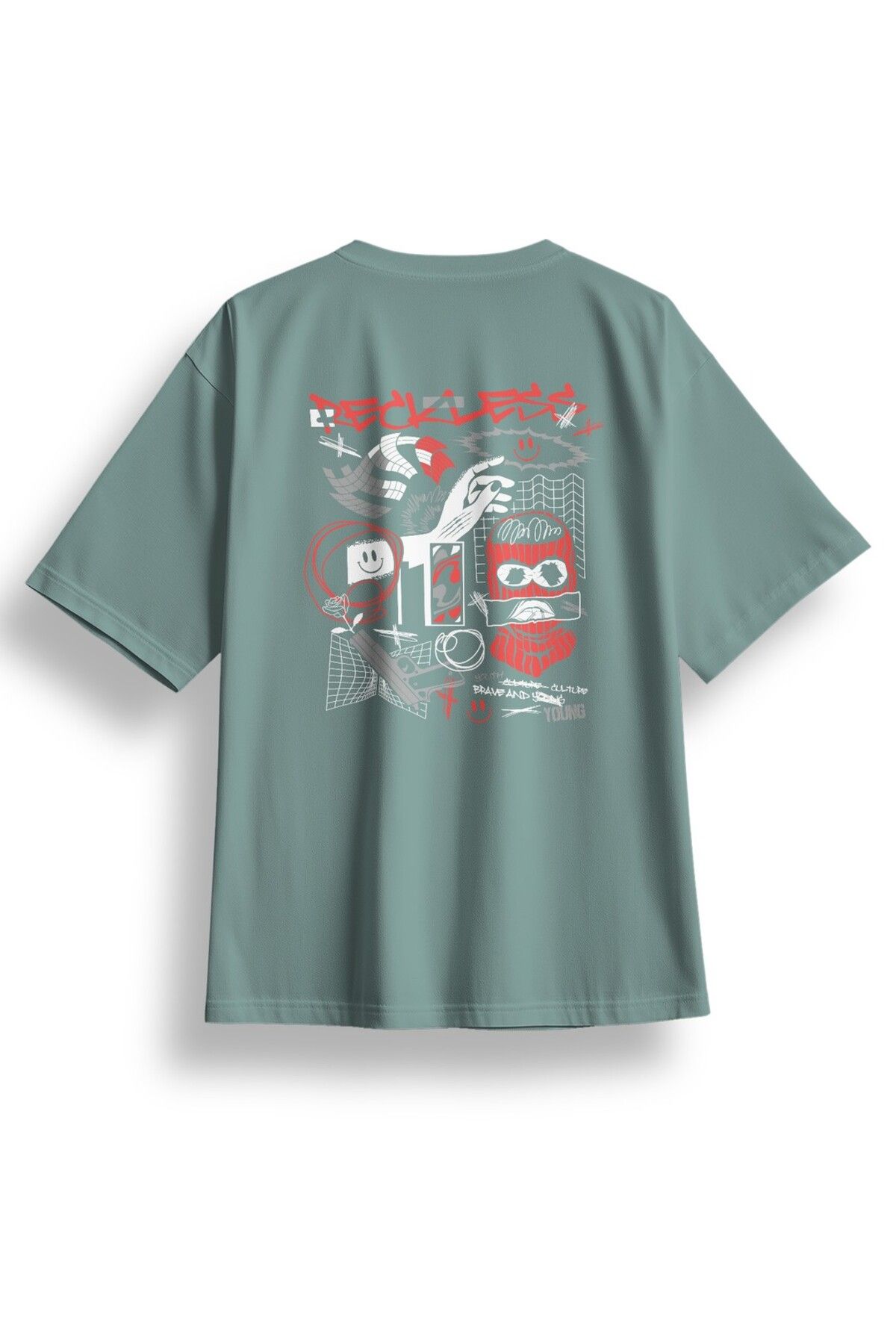 LUMARTA Oversize Reckless Baskılı Tshirt