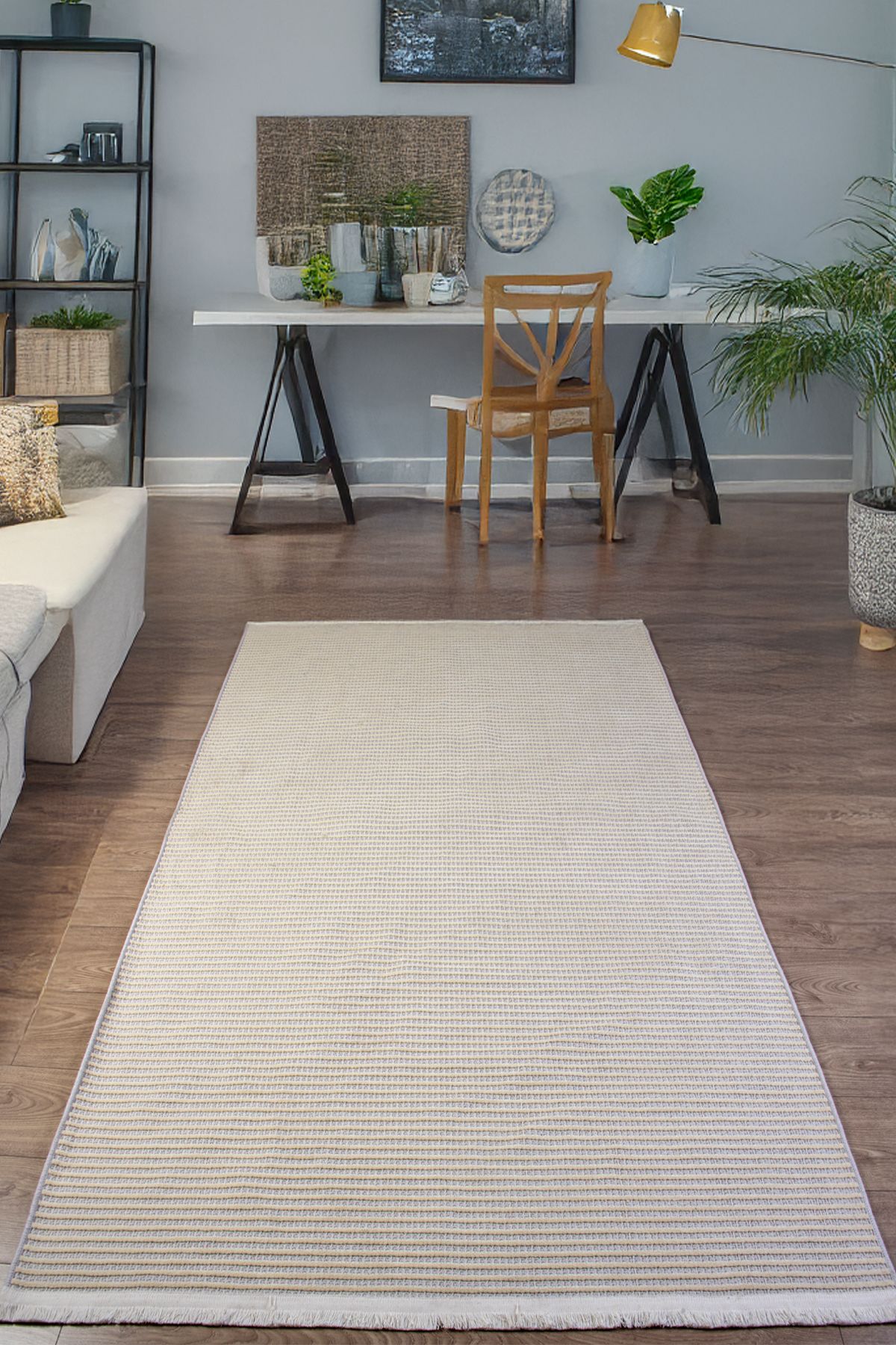 GH Geyikli Home Beyaz Krem Şönil Kilim Mutfak Hasır Sisal Yolluk Salon Oturma Çocuk Odası Dokuma Makine Halısı
