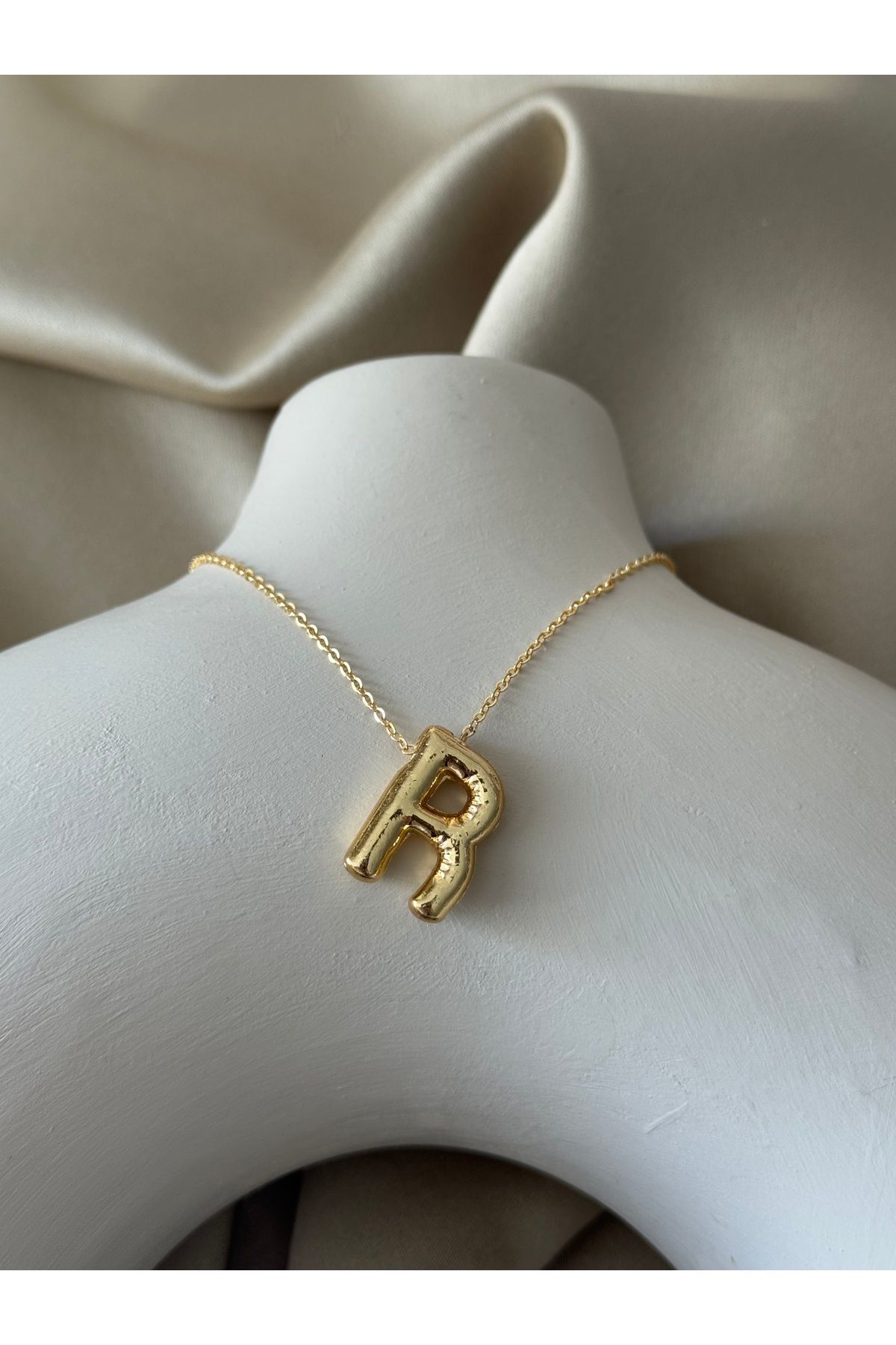 Elzeyaaccessory Gold Altın Kaplama Kişiye Özel Balon R Harf Kolye