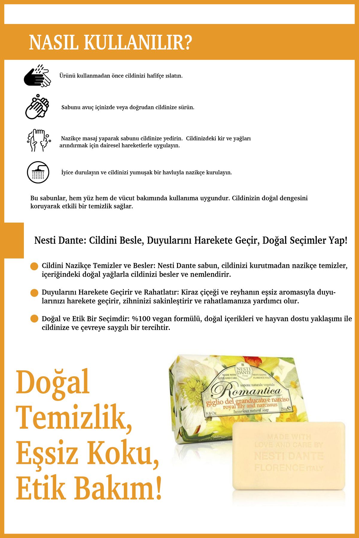 Nesti Dante-Romantica Lily & Narcissus Solid Soap 250 g | Humidifier | Lilac and Narcissus Flower 4