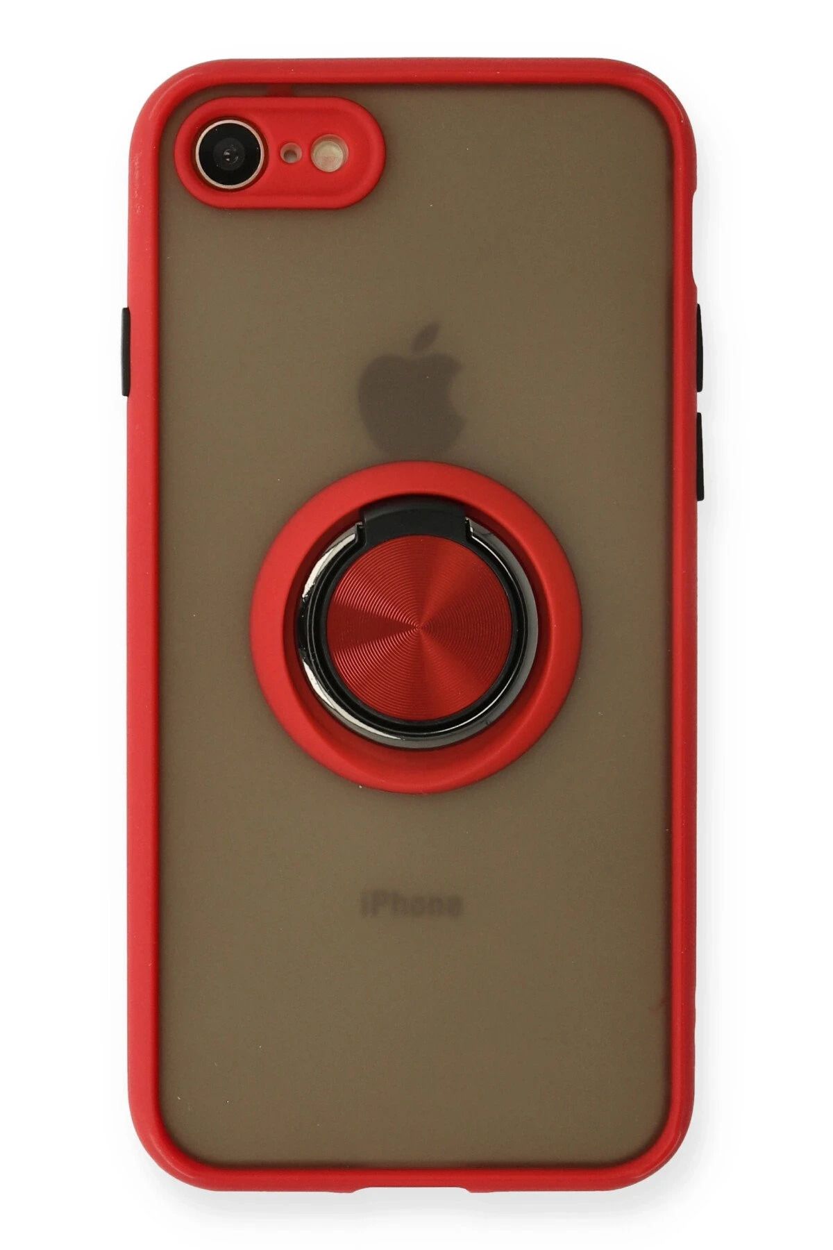 NewFace iPhone 7 Kılıf Montreal Yüzüklü Silikon Kapak - Kırmızı YNSMR