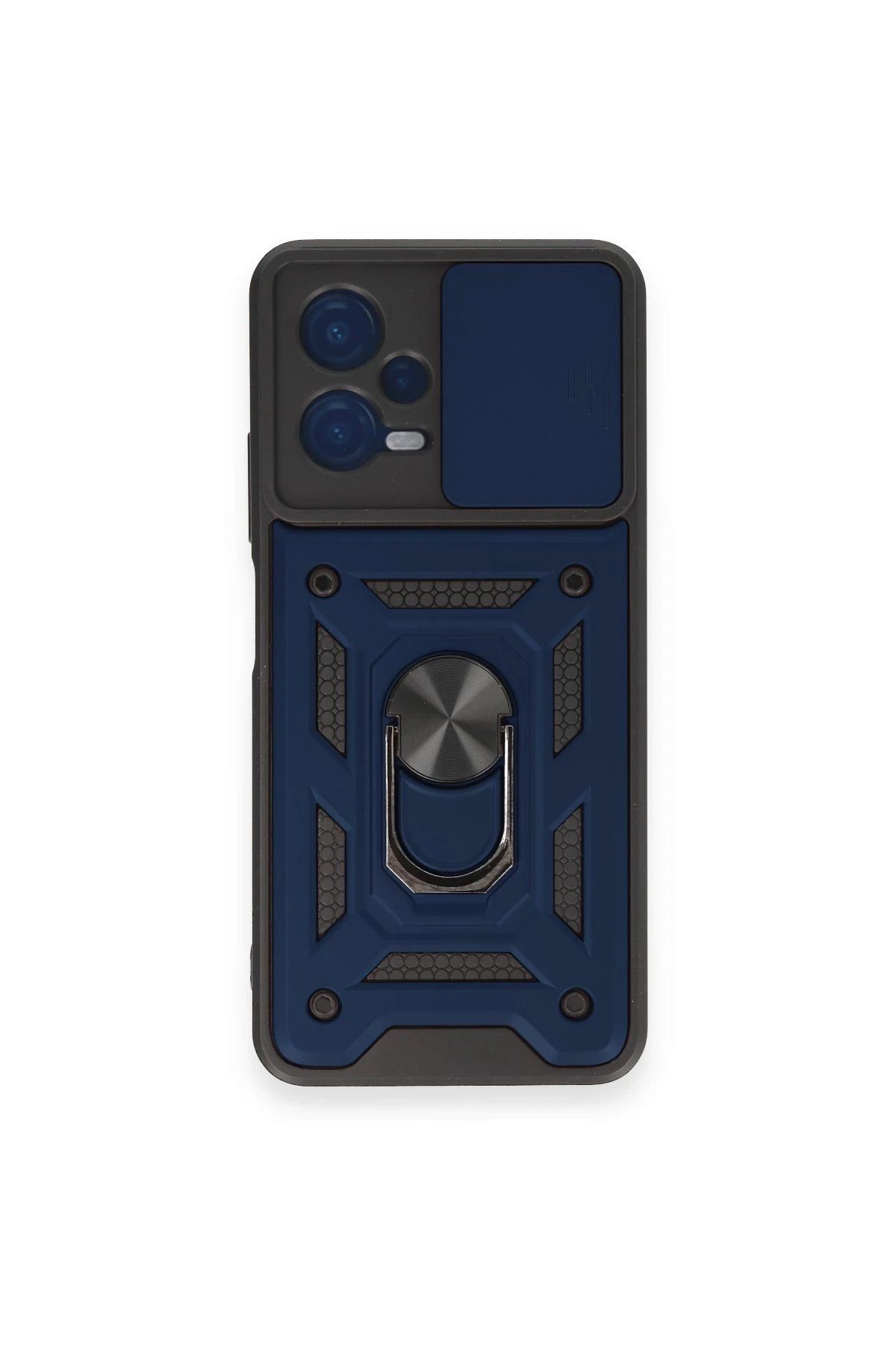 NewFace Xiaomi Redmi Note 12 4G Kılıf Pars Lens Yüzüklü Silikon - Lacivert YNSMR