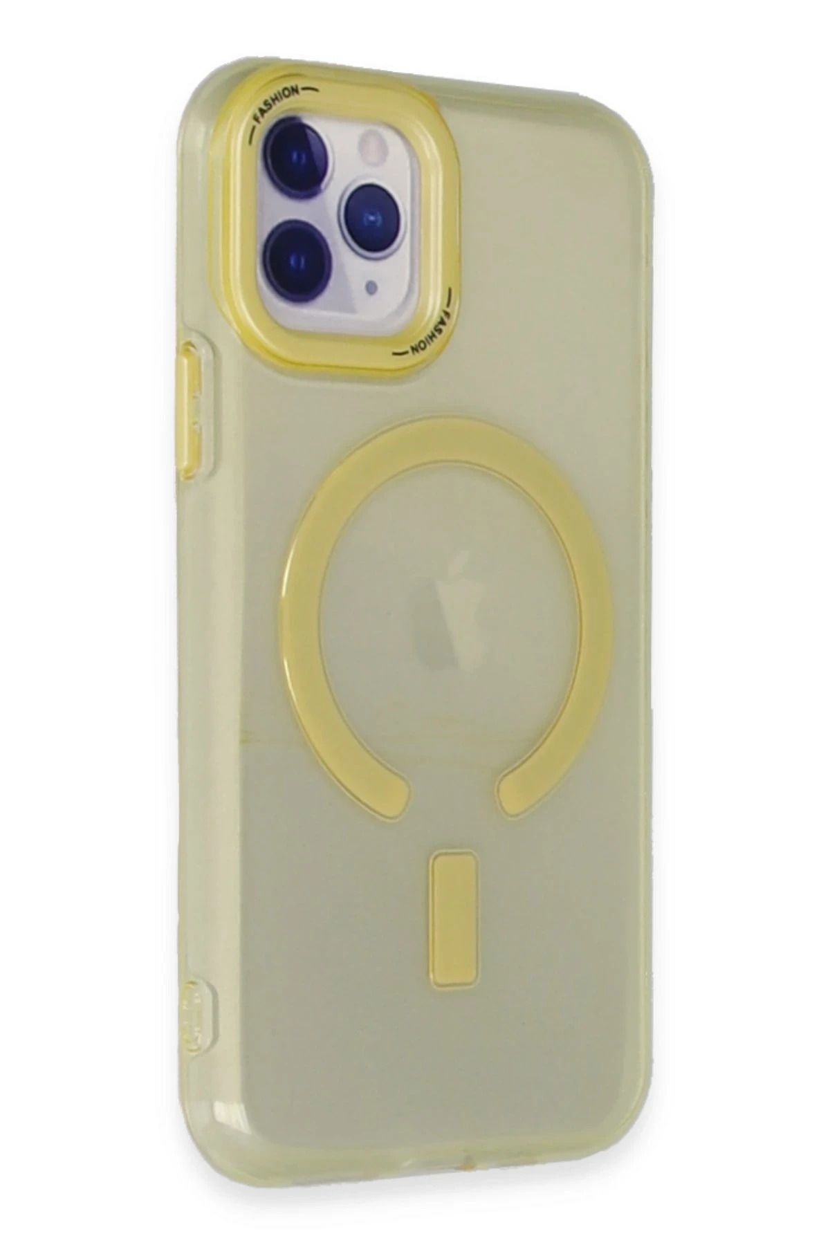 NewFace iPhone 11 Pro Max Kılıf Troy Magsafe Kapak - Sarı JOJUA