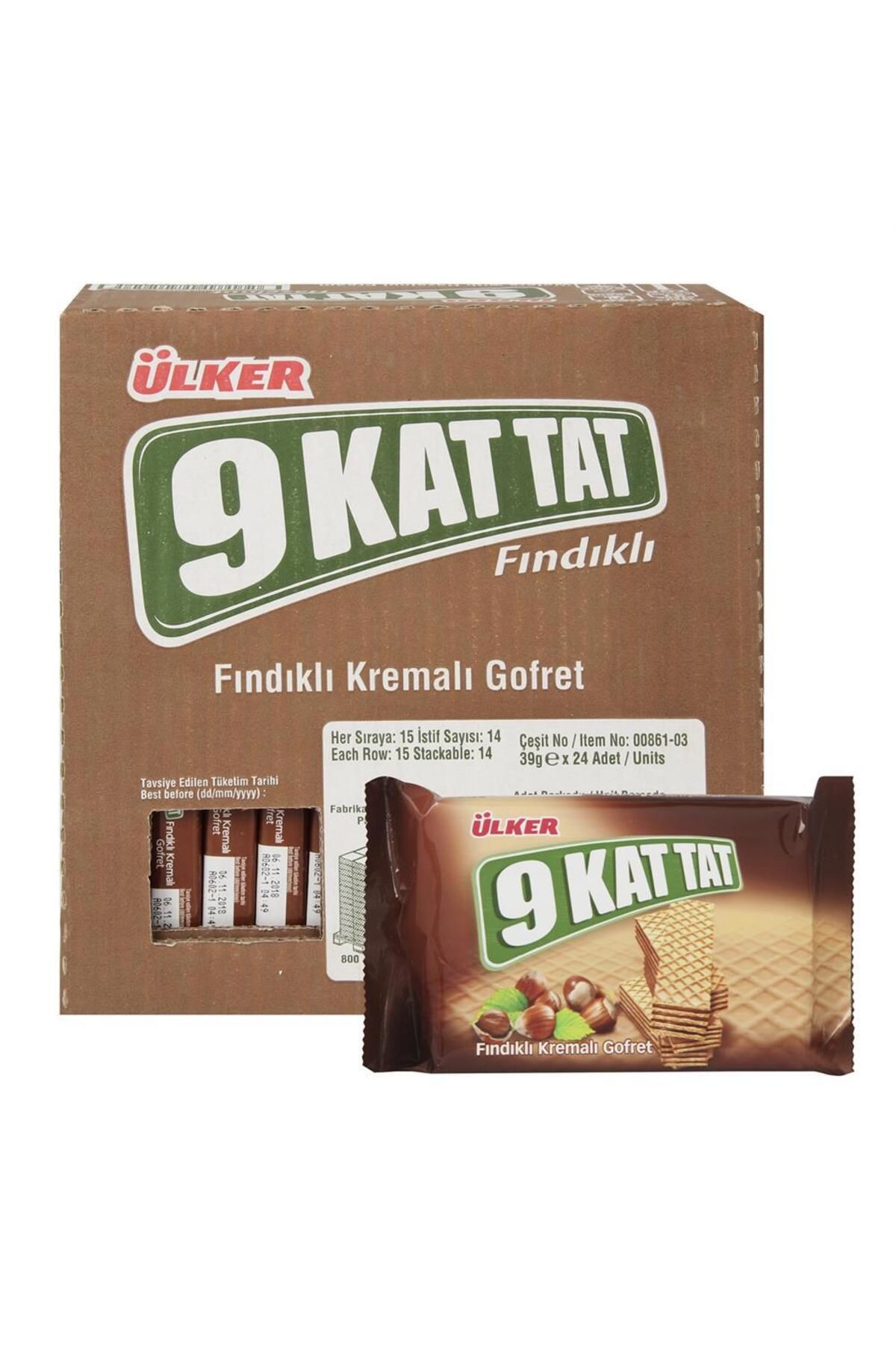 Ülker Dokuz Kat Tat Gofret Fındık Kremalı 39 g x 24 Adet