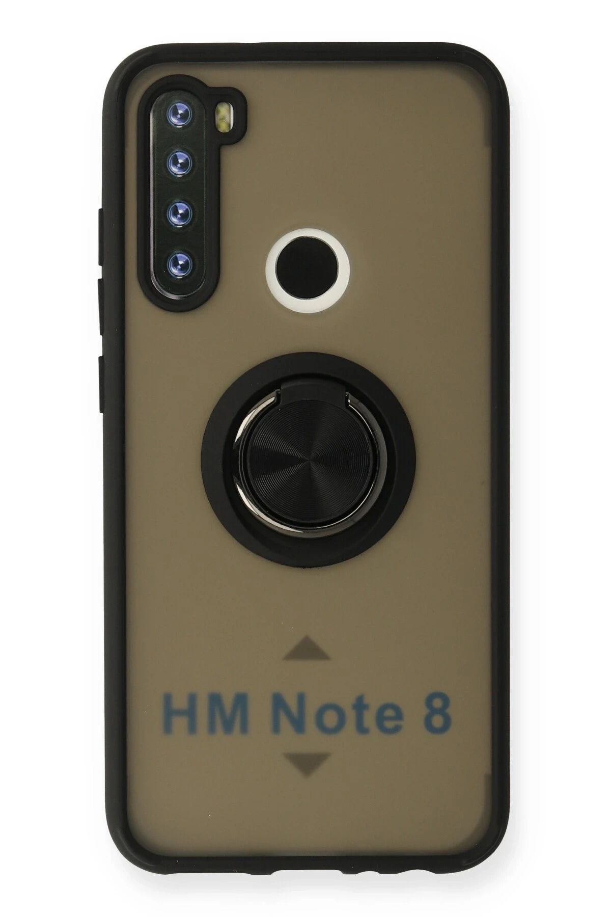 NewFace Xiaomi Redmi Note 8 Kılıf Montreal Yüzüklü Silikon Kapak - Siyah GLSTD