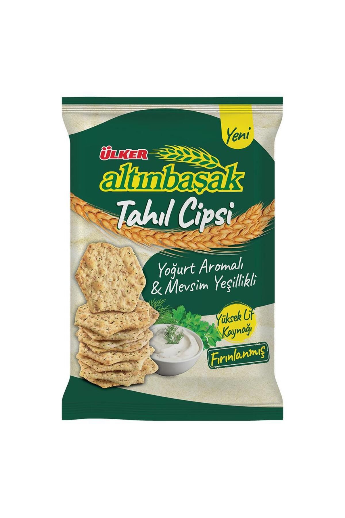 Ülker Altınbaşak Yoğurt Aromalı Mevsim Yeşillikli Tahıl Cips Kraker 50 g x 20 Adet