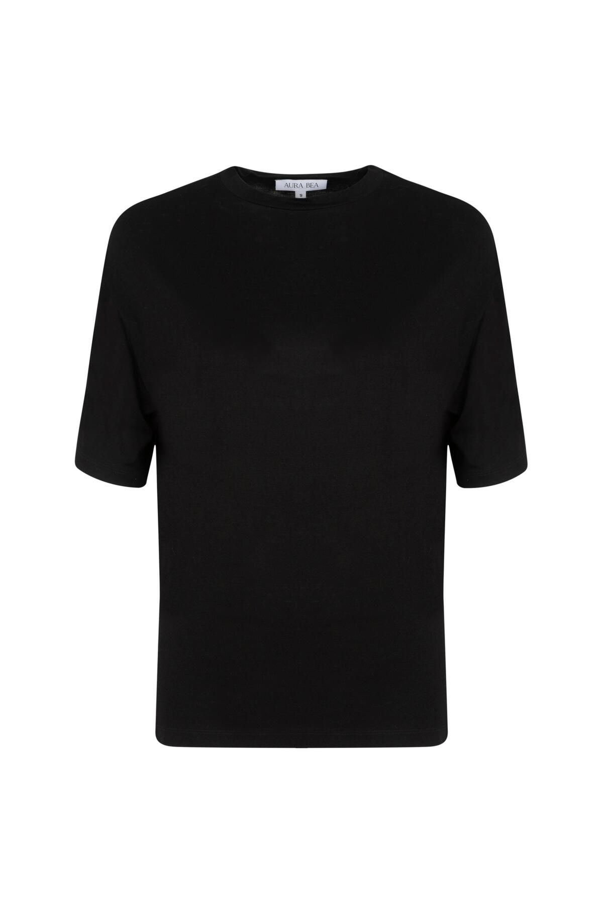 AURA BEA OVERSIZE BASIC TSHIRT SİYAH