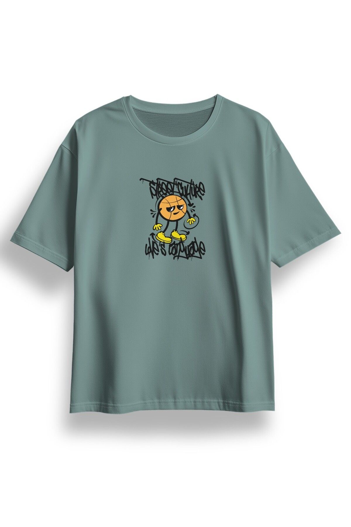 LUMARTA Oversize Street Culture Baskılı Tshirt