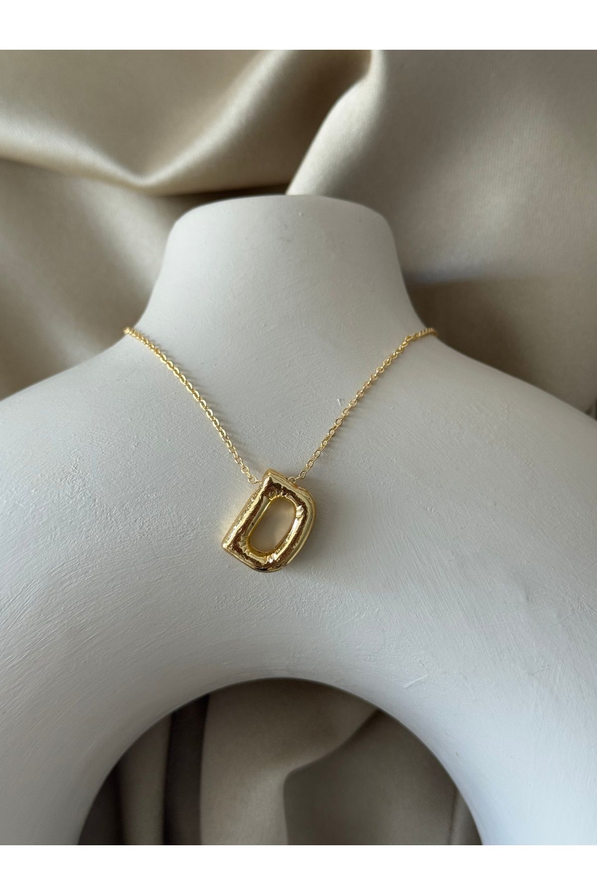 Elzeyaaccessory Gold Altın Kaplama Kişiye Özel Balon D Harf Kolye