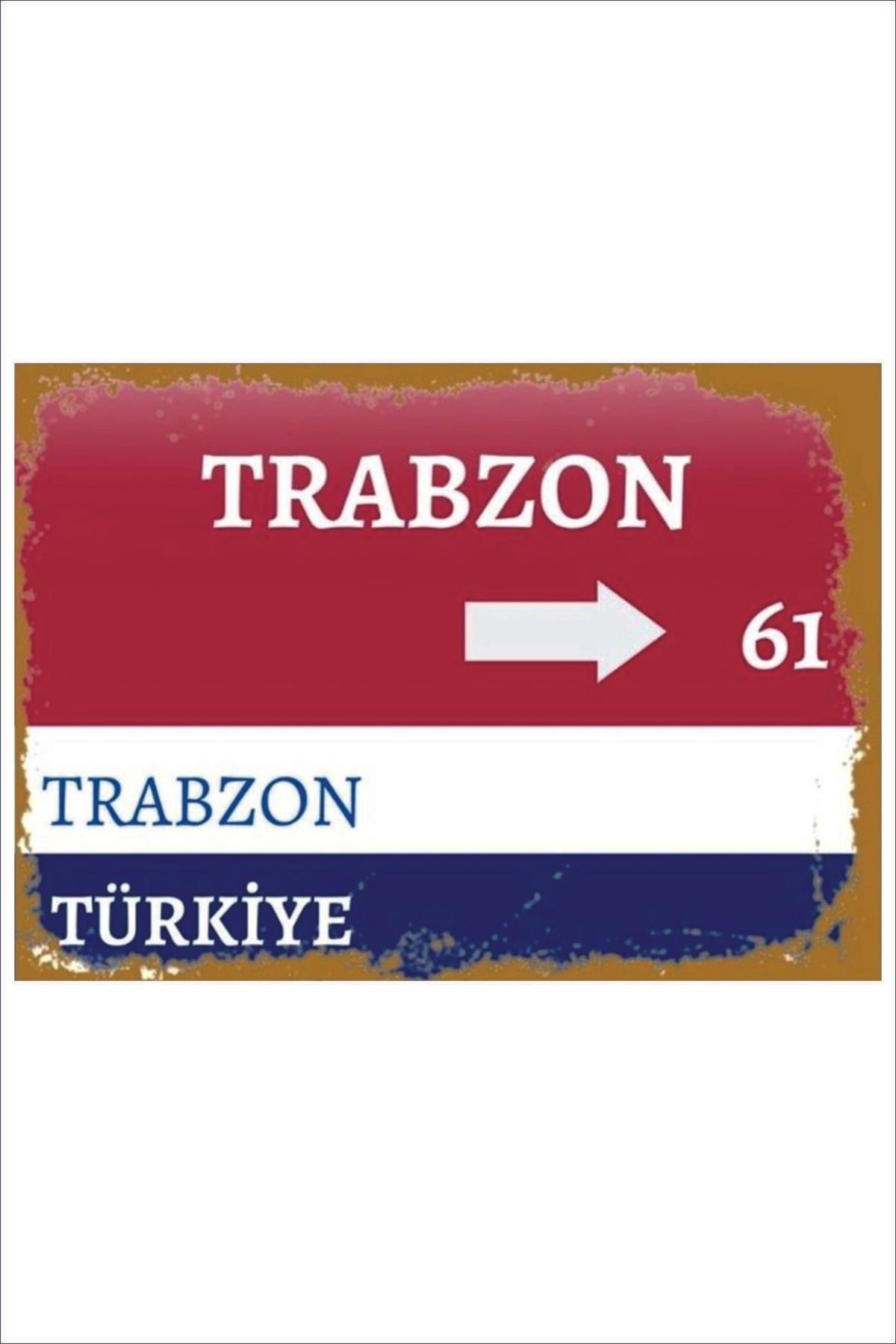 Yeni Yıldız Reklam Retro Trabzon 61 Vintage 20x30 Tablo