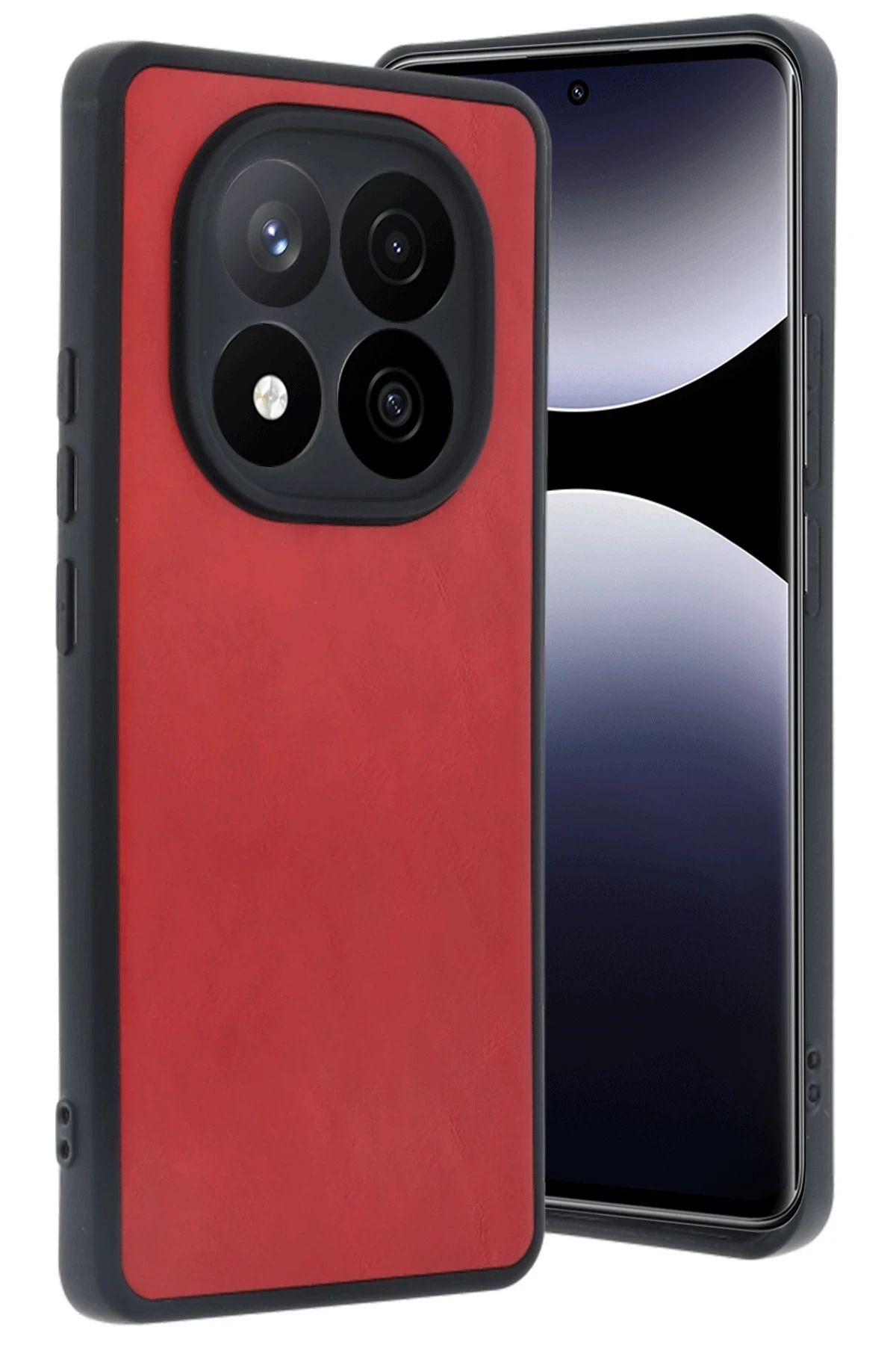 NewFace Xiaomi Redmi Note 14 Pro 4G Kılıf Aras Deri Kapak - Kırmızı NRMSA
