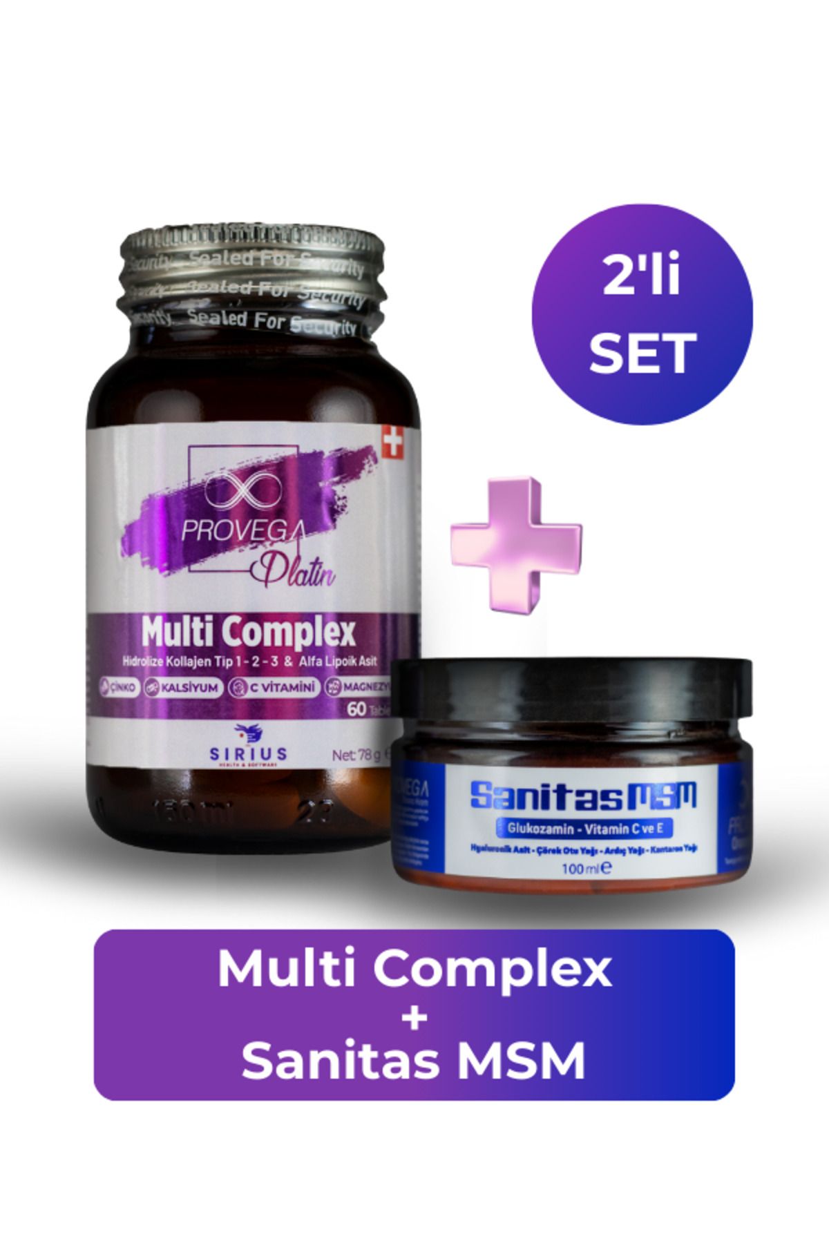 Provega (2'Lİ SET) Platin Multi Complex Hidrolize Kolajen & Msm Krem - Ağrı - Ödem - Şişlik 100 ml - Kremi