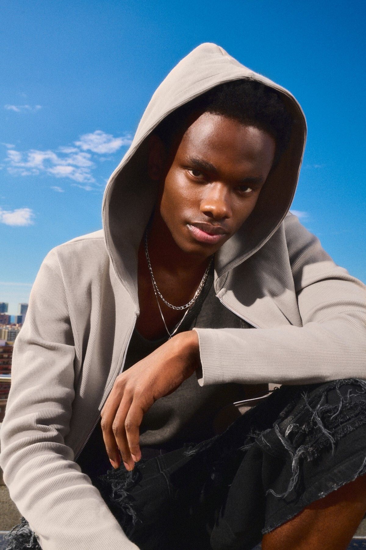 Pull & Bear STWD fermuarlı ve kapüşonlu sweatshirt