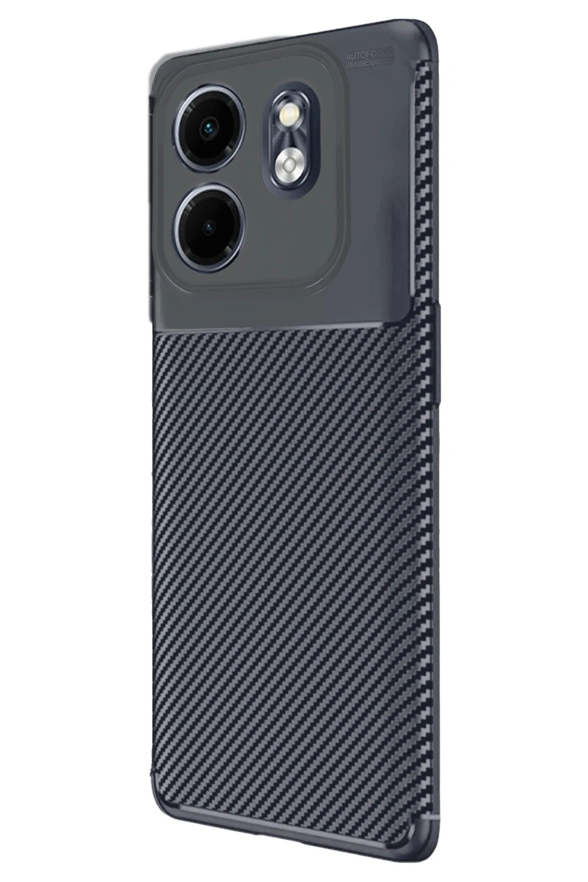 NewFace İnfinix Smart 9 Kılıf Auto Focus Karbon Kapak - Lacivert NRMSA