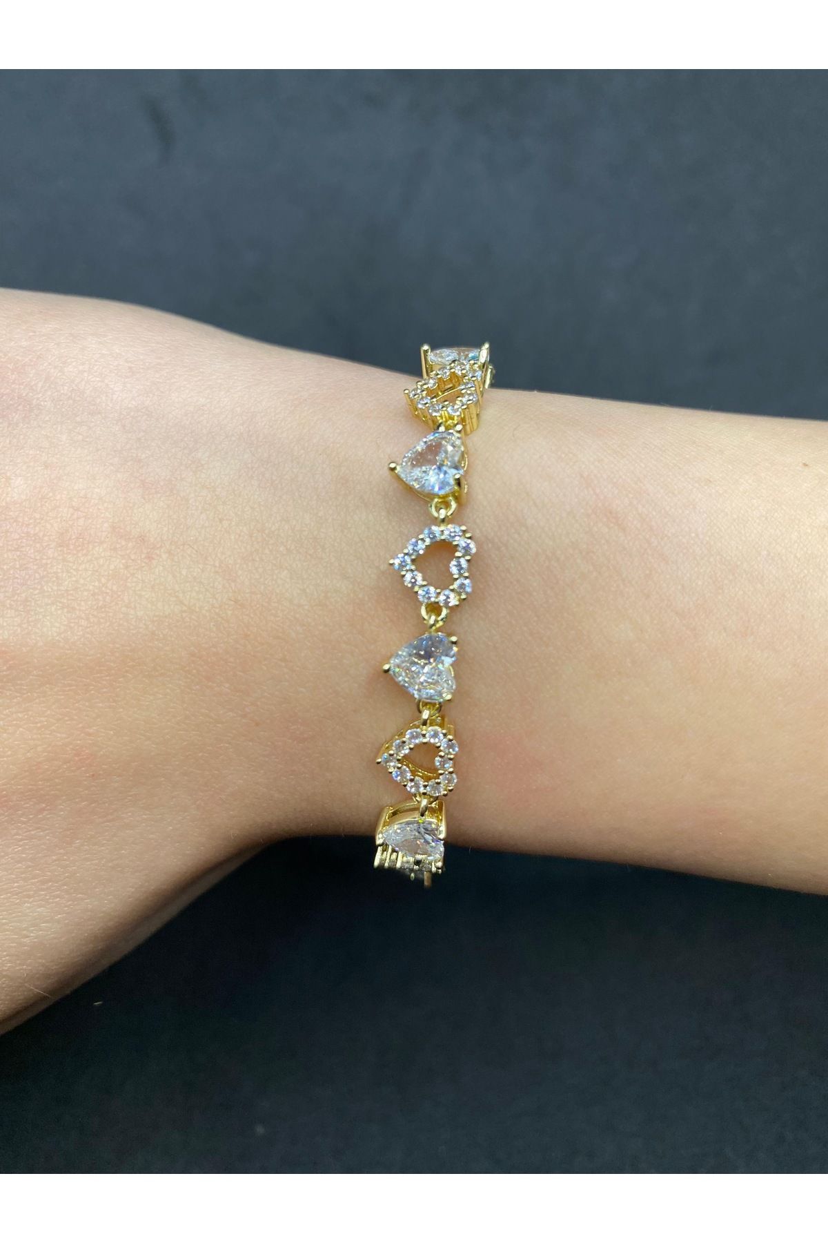 Jiji Jewelery A Kalite 1. Sınıf Kalp Model Döküm Su Yolu Çelik Bileklik 17 cm / çıkarılabilir 2 cm ek