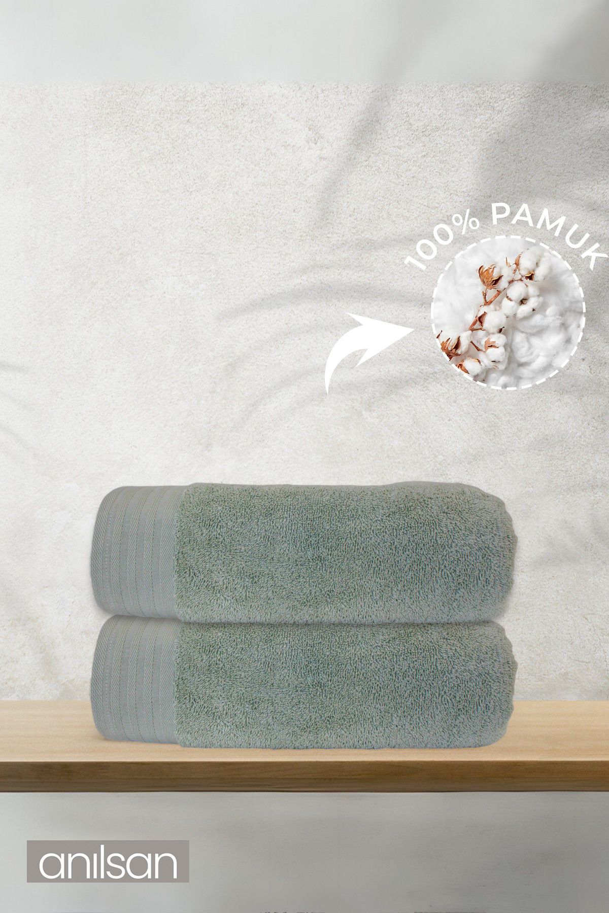 Anılsan 2'li Rava Banyo Havlusu - 70x140 Cm, 570gr, %100 pamuk, Spa Ve Otel Havlusu, Günlük Kullanıma Uygun