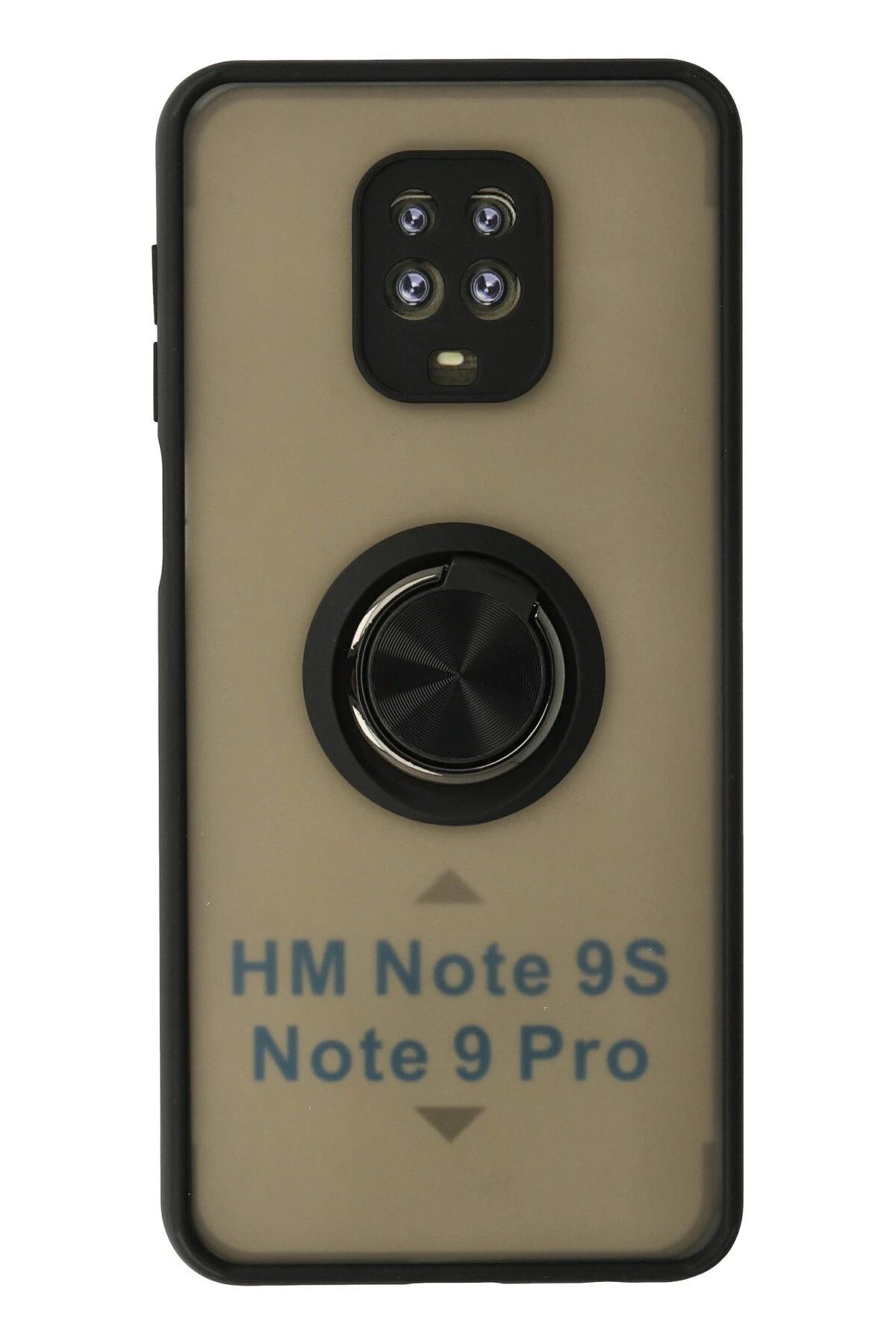 NewFace Xiaomi Redmi Note 9 Pro Kılıf Montreal Yüzüklü Silikon Kapak - Siyah FERRG