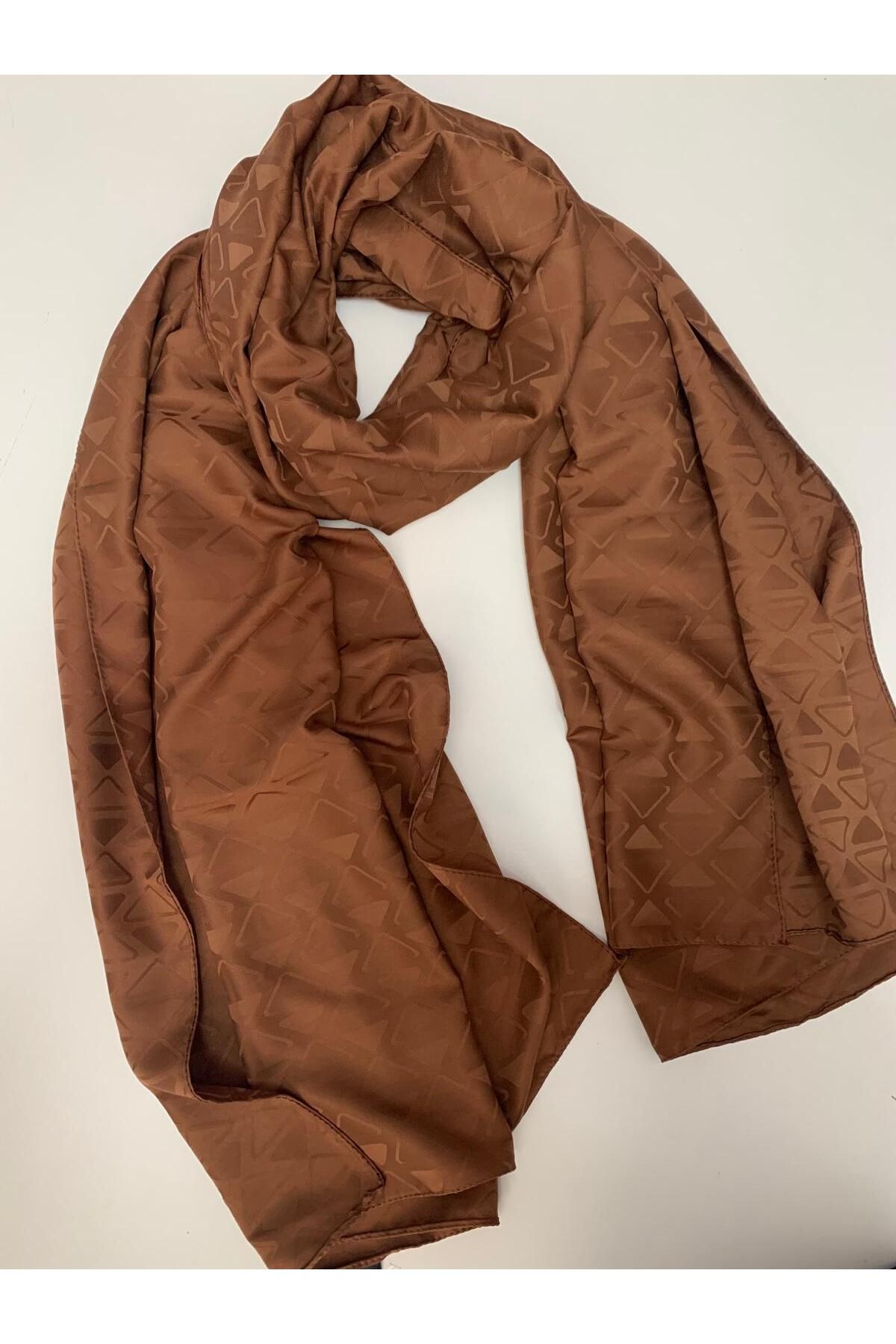Modakaşmir-Silky Jacquard Triangle Pattern Shawl 7