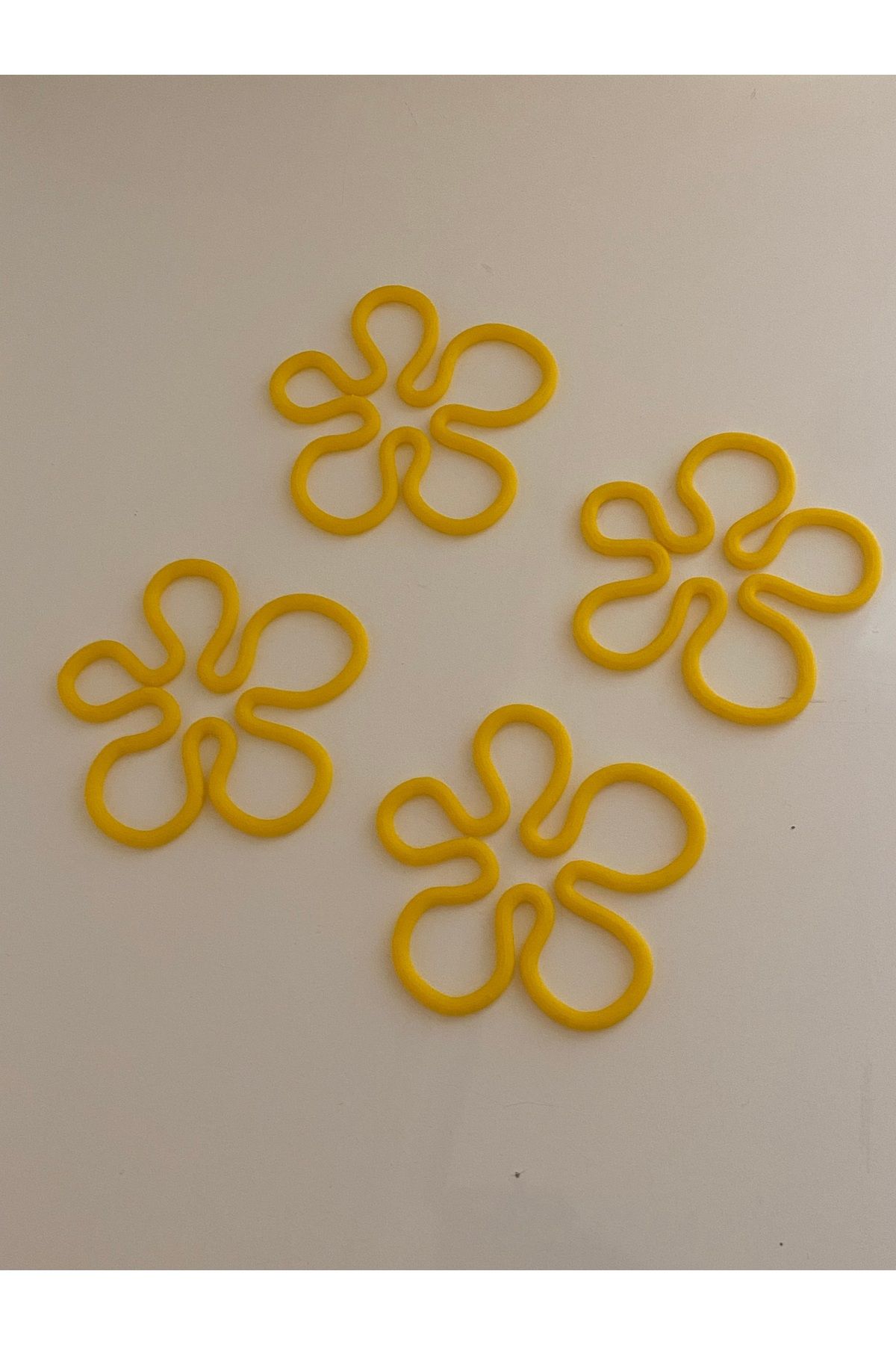 sanatsever 3d printer sarı çiçek bardak altlığı
