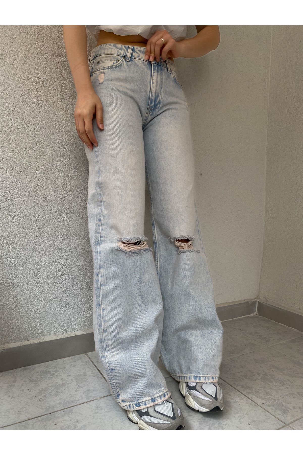 biumi butik kadın yırtıklı jean