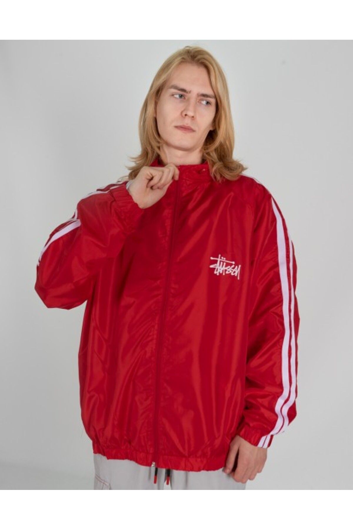Stussy-Street Style Red Men's Jacket Raincoat Pg1073Kz 3