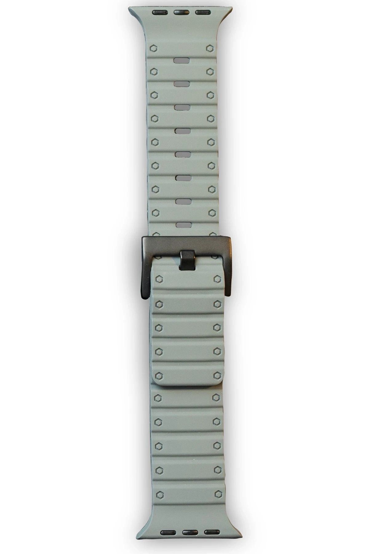NewFace Apple Watch 42mm Magnus Mıknatıslı Silikon Kordon - Gri FERRG