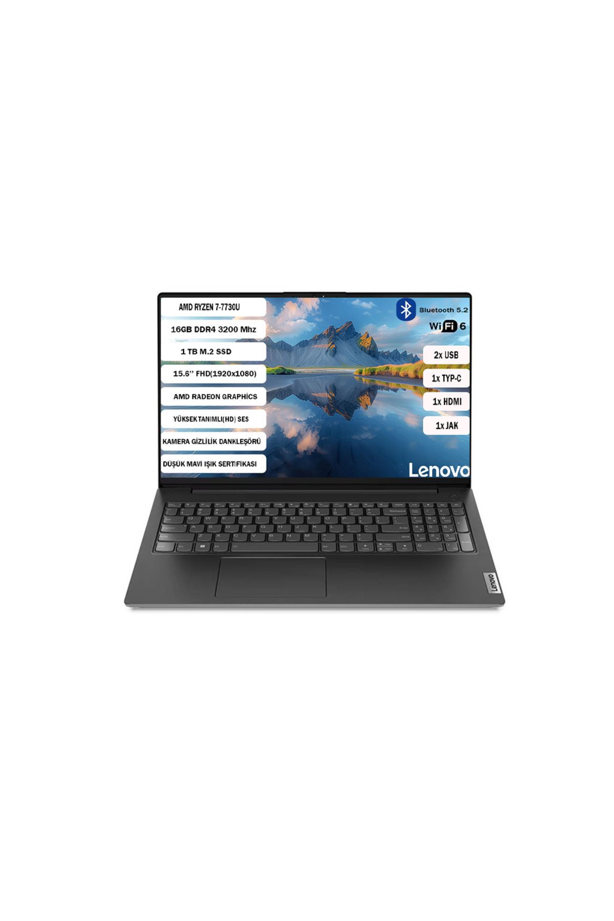 LENOVO V15 G4 Abp Amd Ryzen 7 7730u 16 Gb 1 TB Ssd 15,6'' Fhd Freedos 82yy0012tr+161