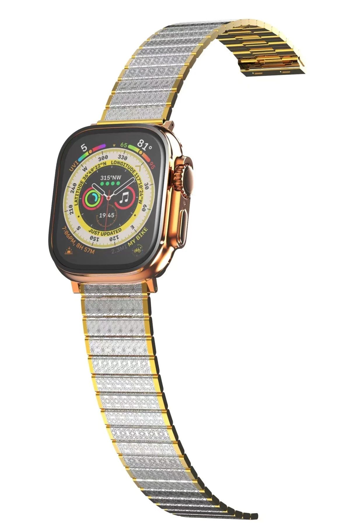 NewFace Apple Watch 38mm Made Metal Kordon - Gümüş-Gold JOJUA