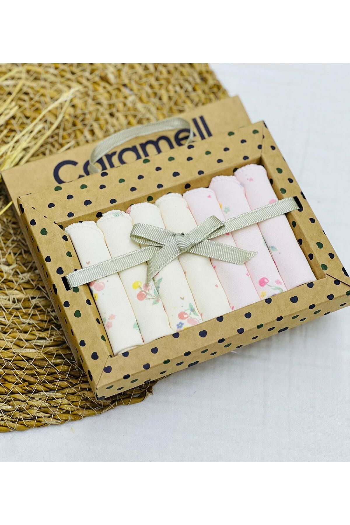 Caramell Desenli Bebek Ağız Mendili 7'li
