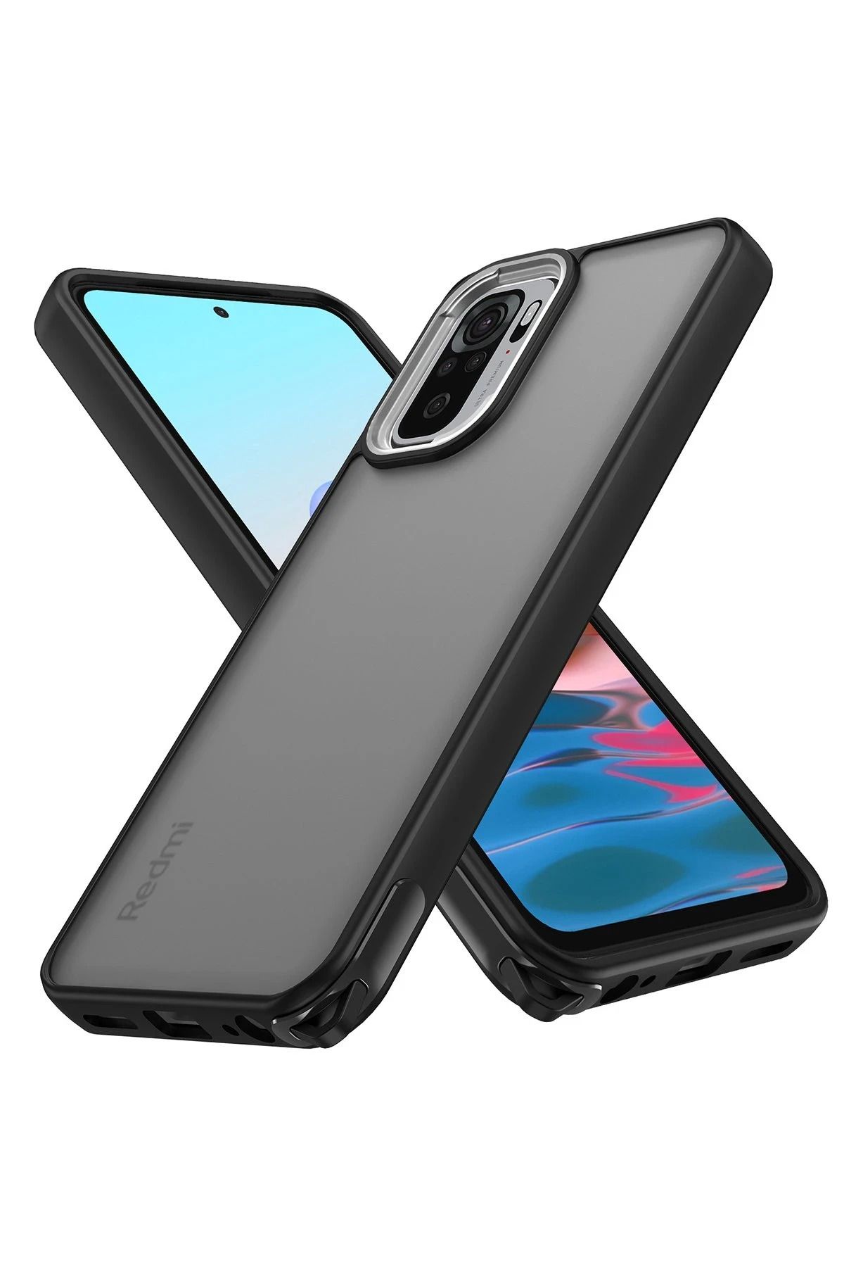NewFace Xiaomi Redmi Note 10 Kılıf Elegant Kapak - Siyah YNSMR