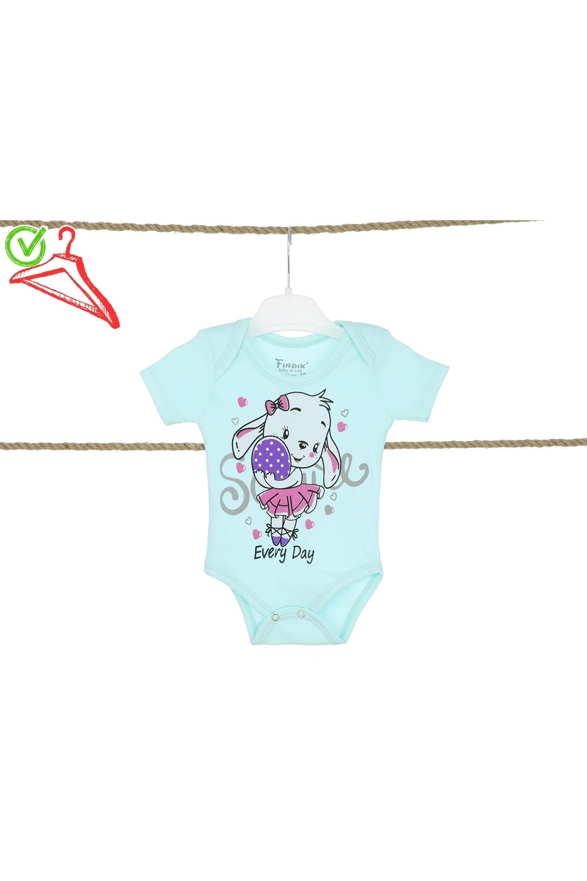Fındık Baby&Kids Kız Bebek Çocuk Zıbın Body Mint/yeşil