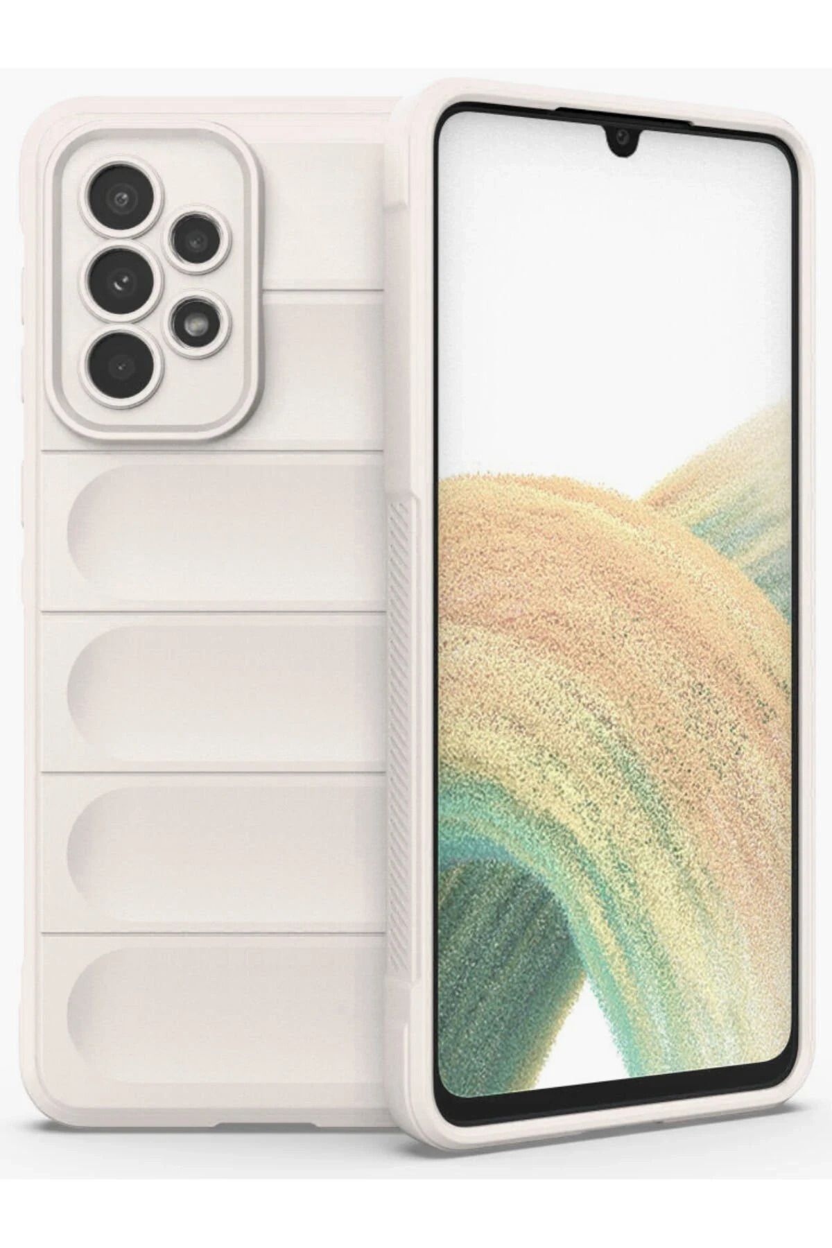NewFace Samsung Galaxy A33 5G Kılıf Optimum Silikon - Krem YNSMR