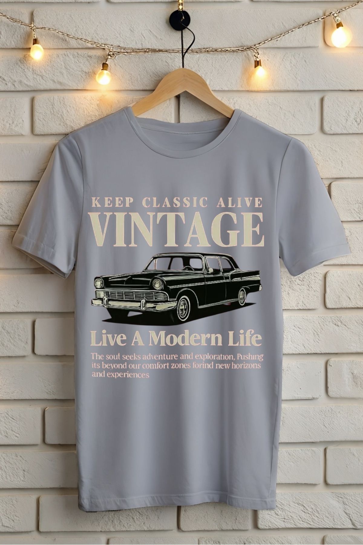 ModaSphere Vintage Baskılı Unisex Oversize Tişört Battal Boy