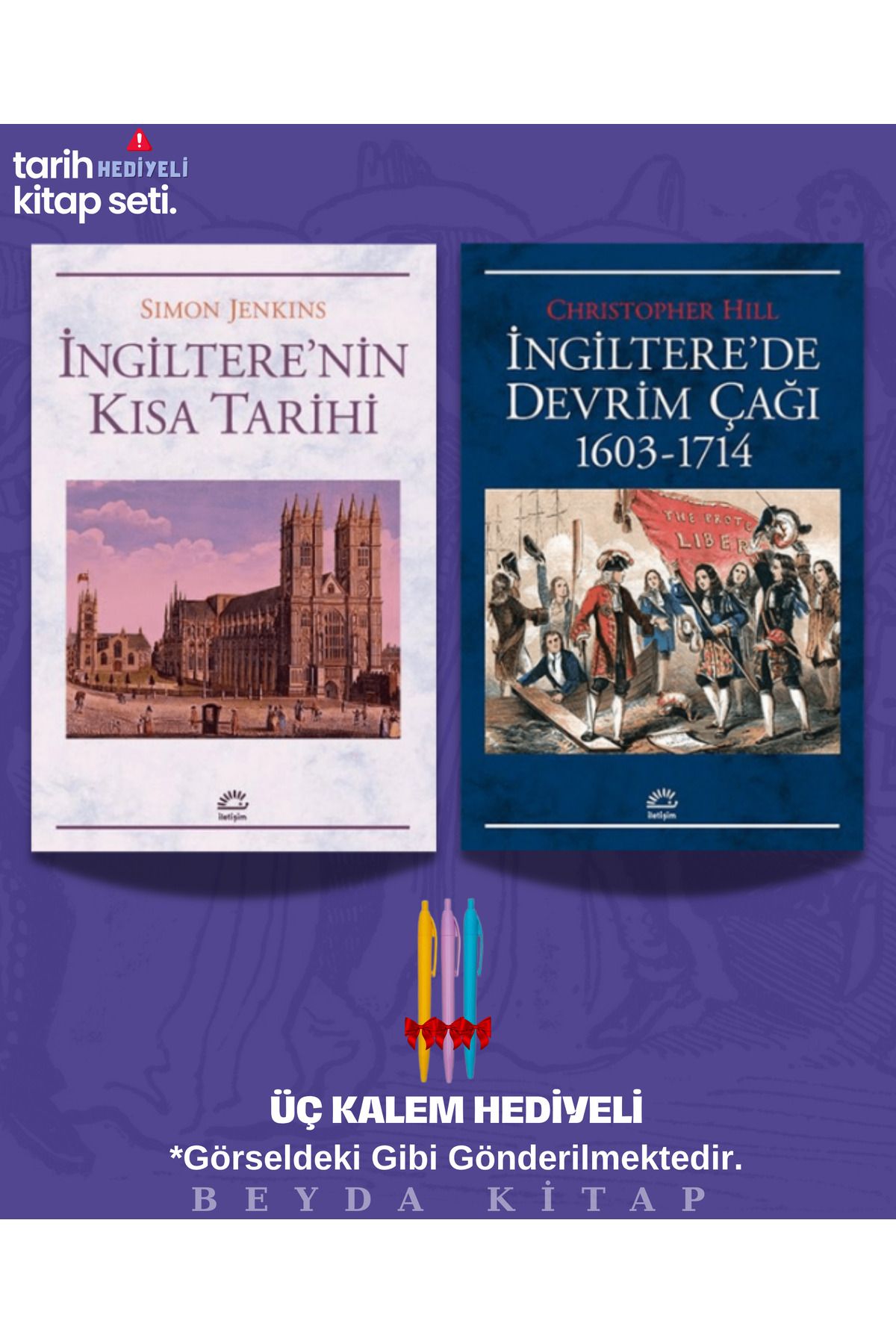 İletişim Yayınları İngiltere'nin Kısa Tarihi - İngiltere'de Devrim Çağı - Kalem Hediyeli - Kitap Seti - TRİLTSYV