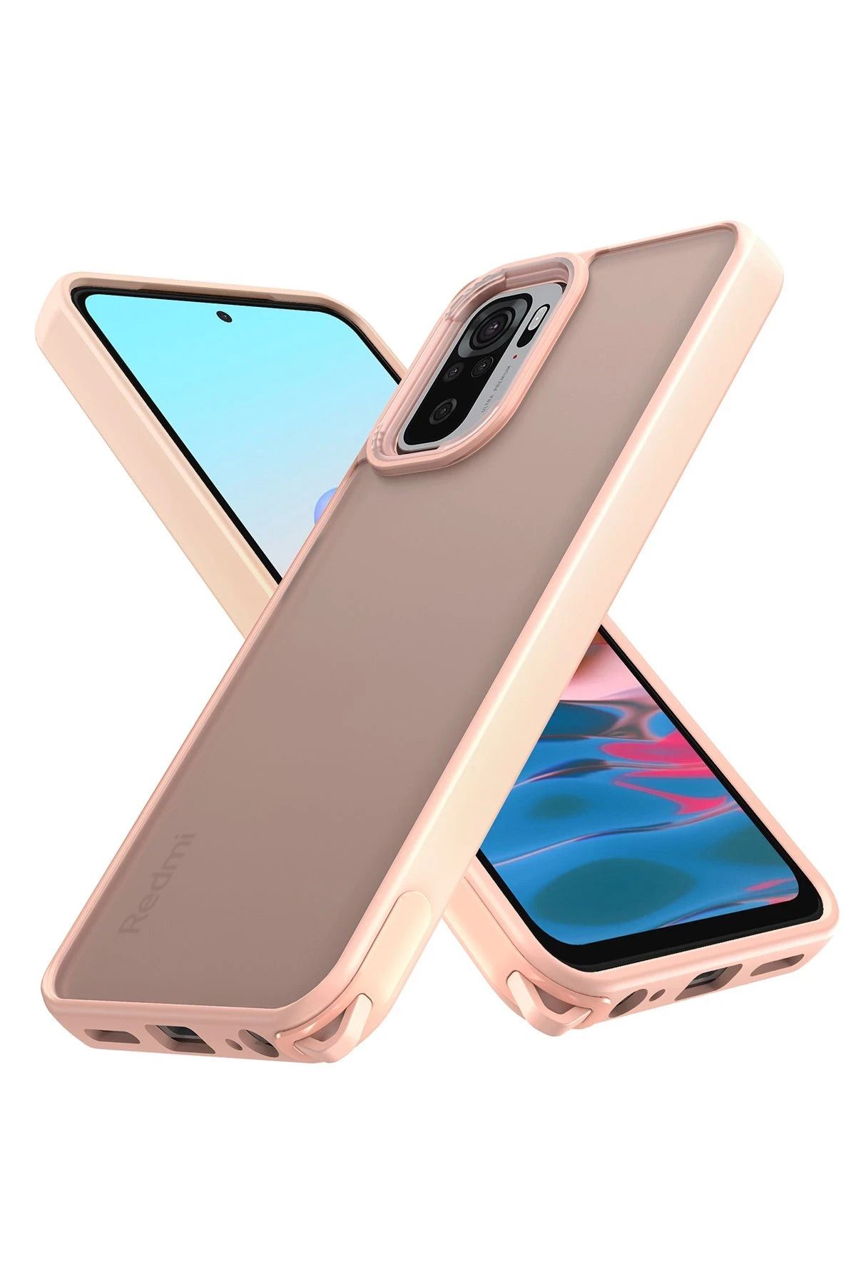 NewFace Xiaomi Redmi Note 10 Kılıf Elegant Kapak - Pudra YNSMR