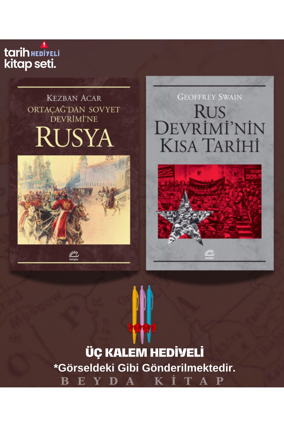 İletişim Yayınları Rusya - Rus Devriminin Kısa Tarihi - Kalem Hediyeli - Kitap Seti - Geoffrey Swain - TRİLTSYV