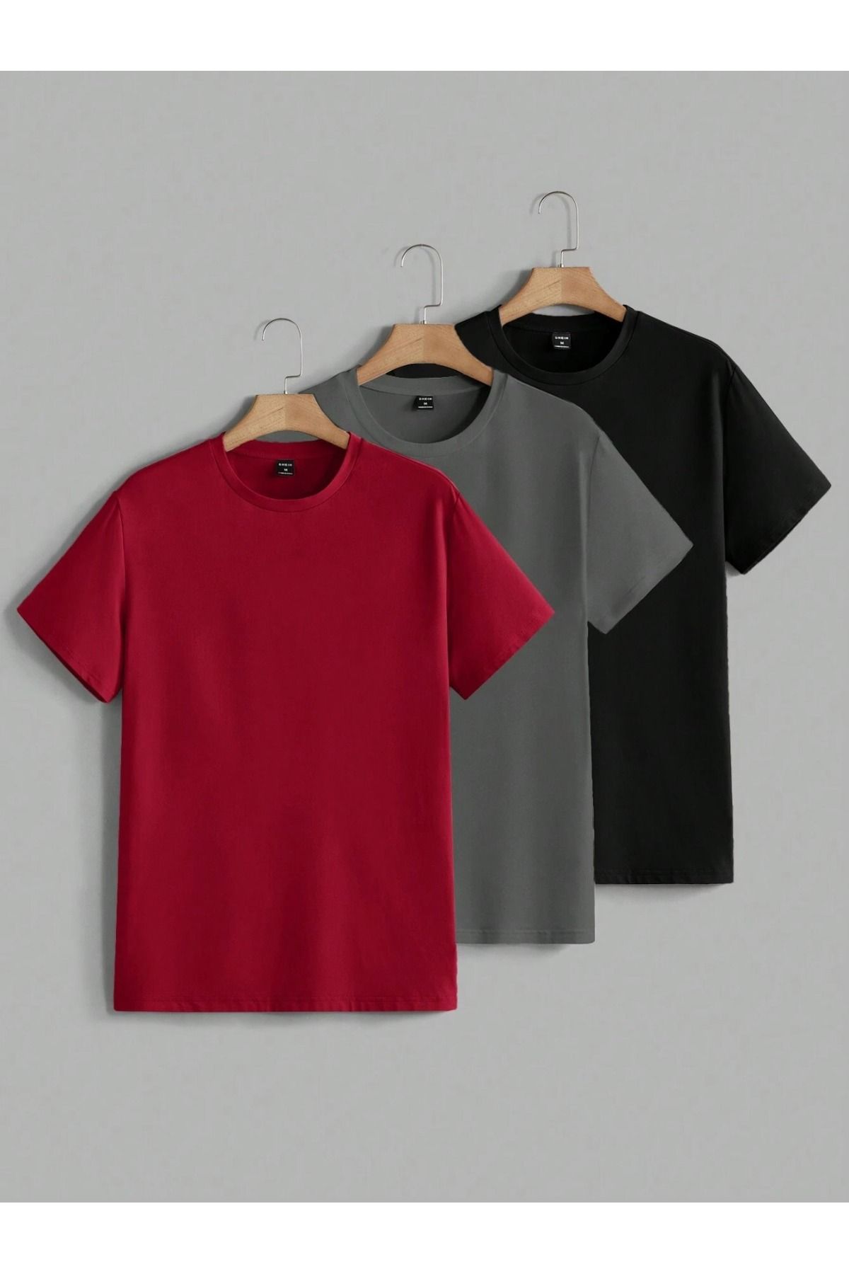 PAVRO Unisex Tshrt Pavro rahat kesim düz renkli çoklu renkli tshrt
