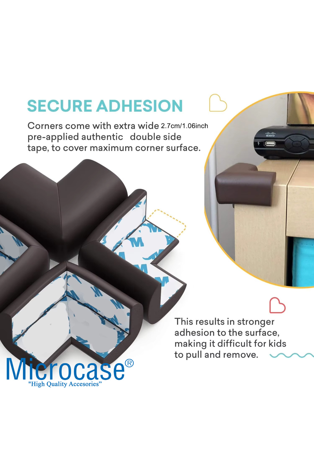 Microcase 3M Yapıştırmalı Sünger Bebek ve Çocuk Köşe Kenar Koruyucu 10in1 Set - AL5235 fotoğrafı 6 (önizleme)